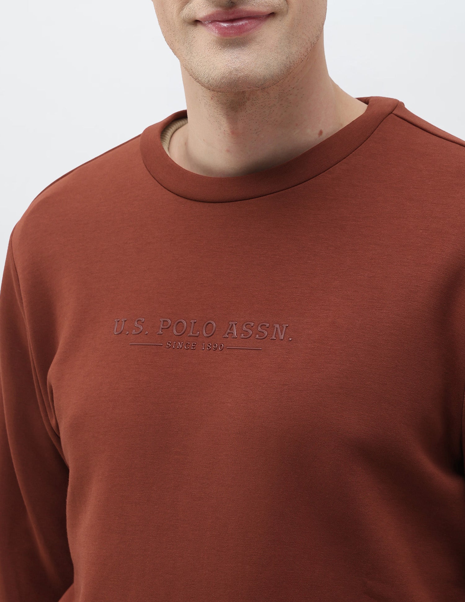Solid Regular Fit Sweatshirt Rust - U.S. POLO ASSN. | Large