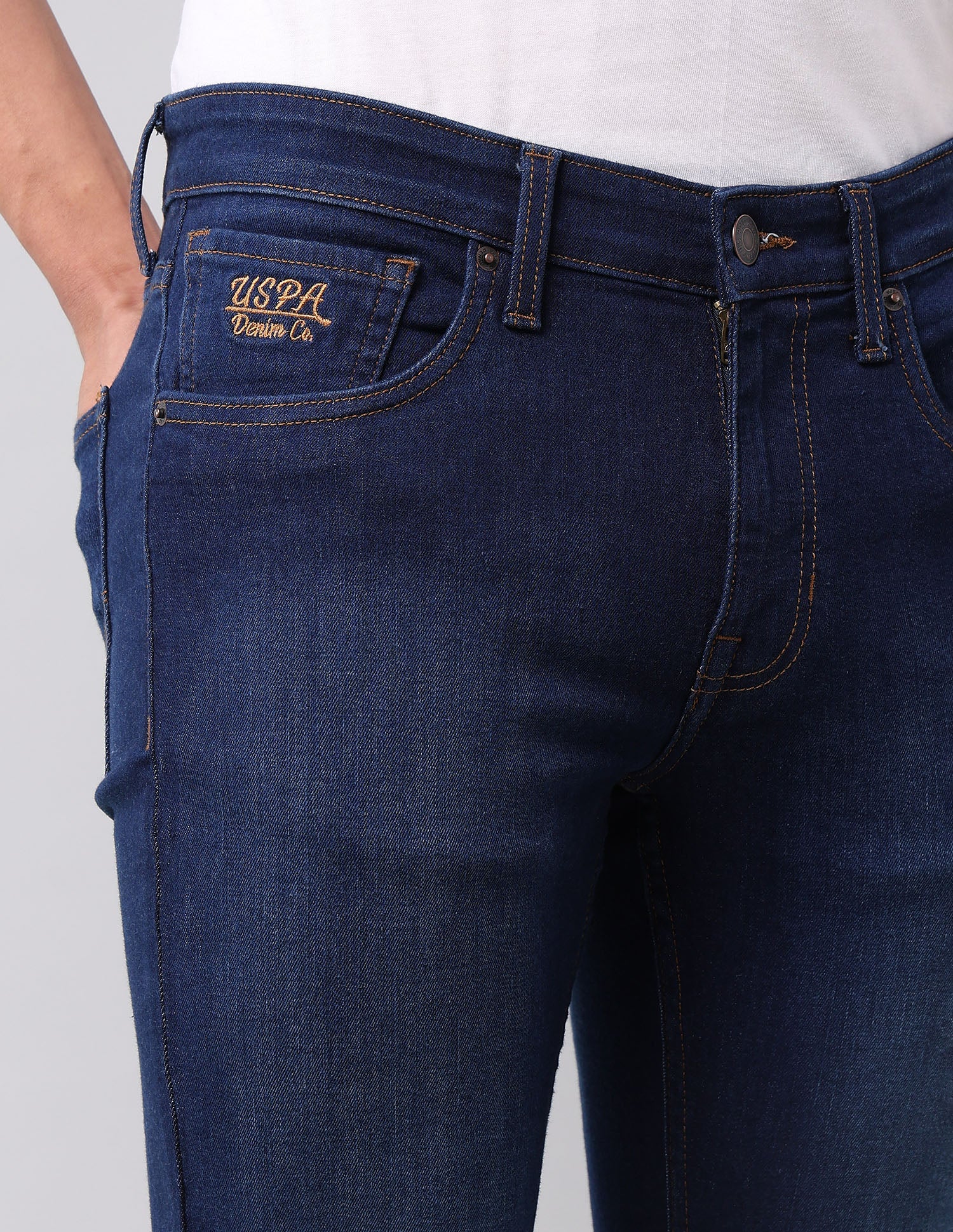 Regallo Skinny Fit Blue Jeans Dark Blue - U.S. Polo Assn. India | Large