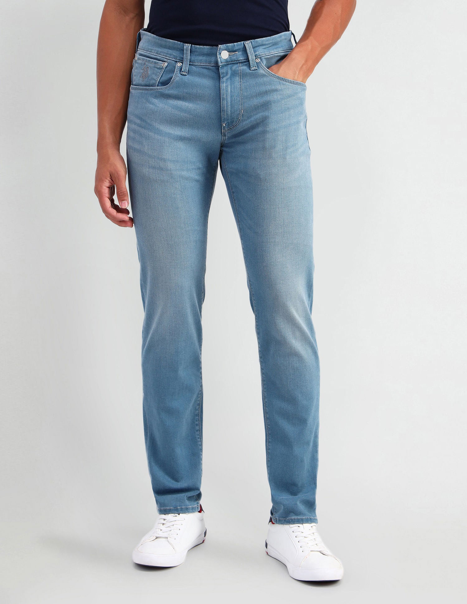 Brandon Slim Tapered Fit Blue Jeans Blue - U.S. Polo Assn. India | Large