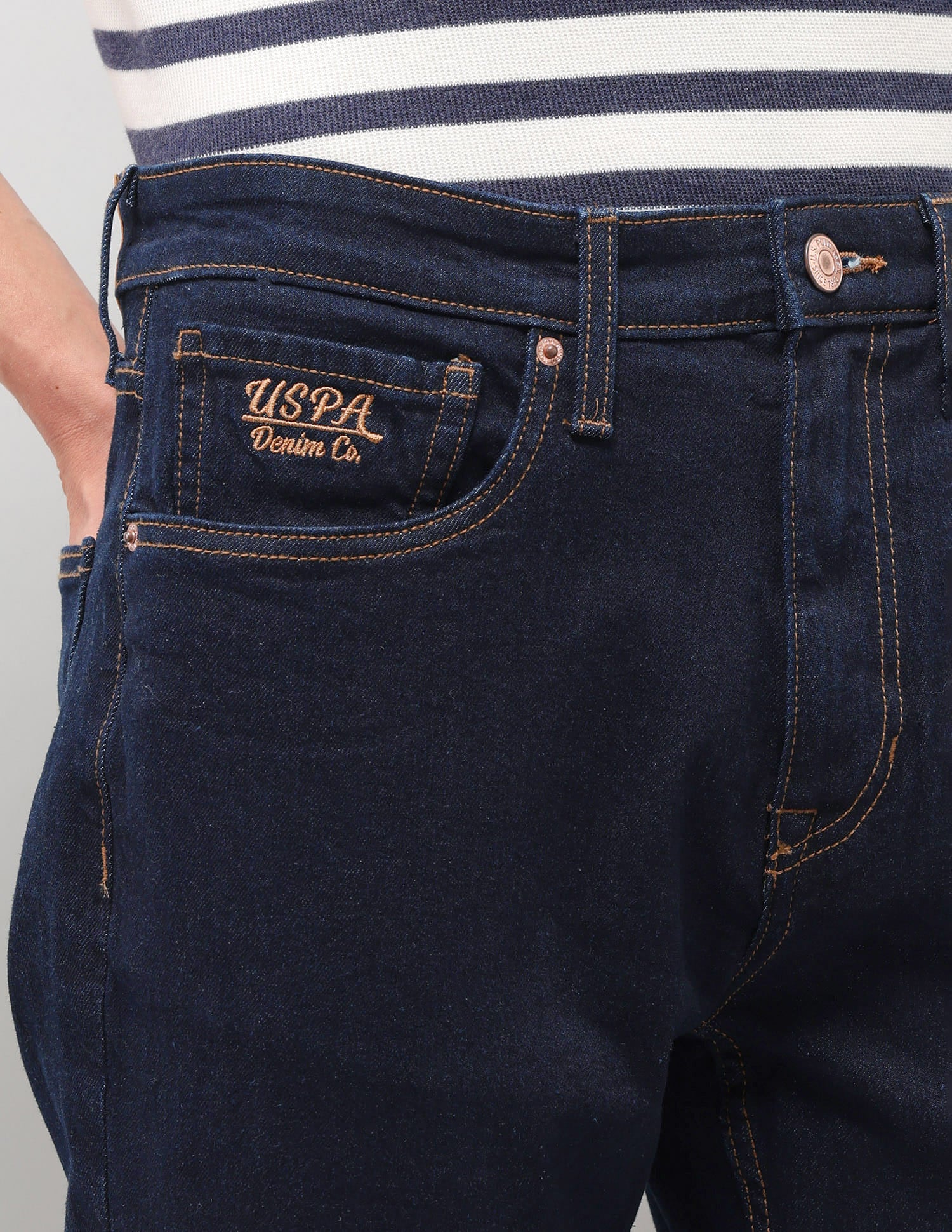 Solid Connor Boot Cut Jeans Blue - U.S. Polo Assn. India | Large