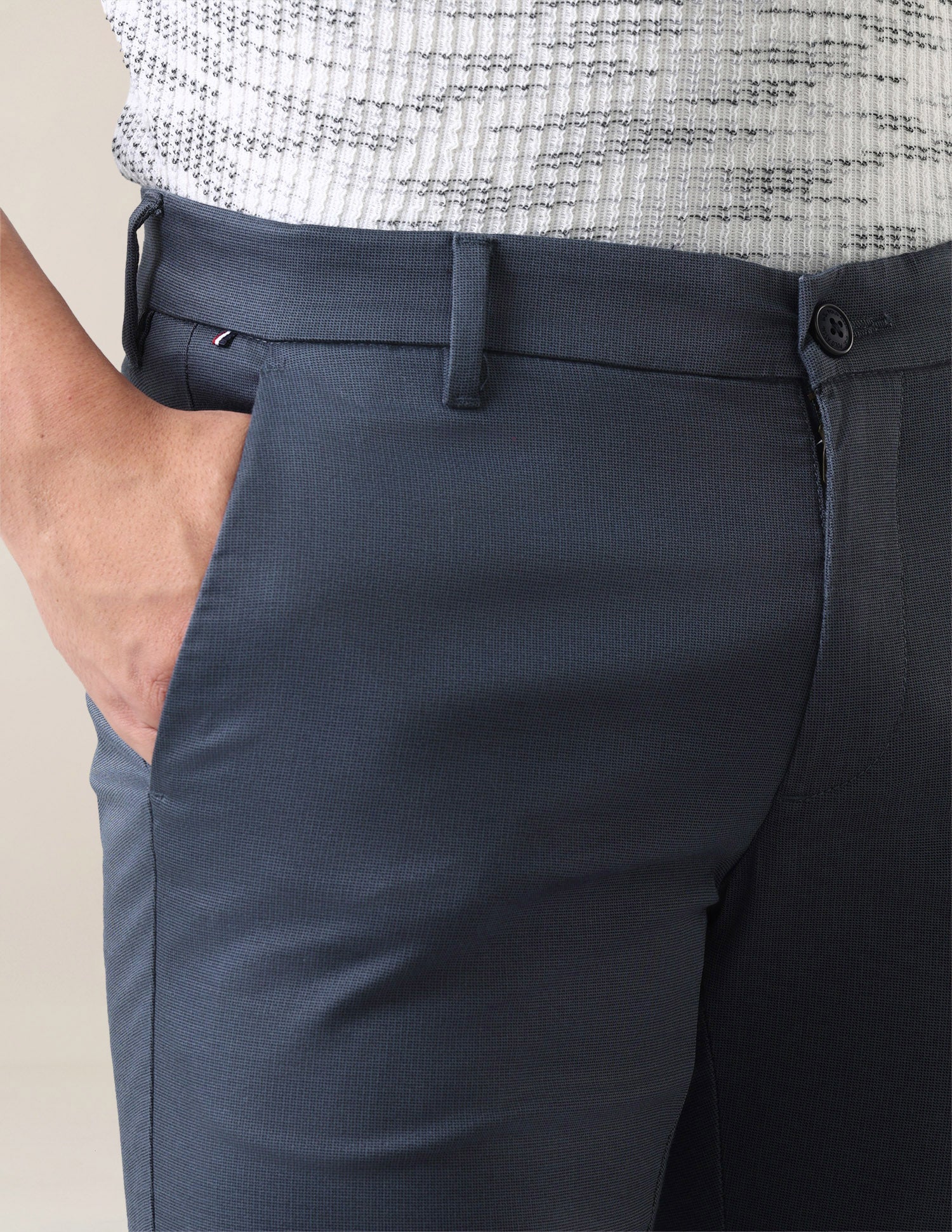 Denver Slim Fit Satin Trousers Navy - U.S. Polo Assn. India | Large