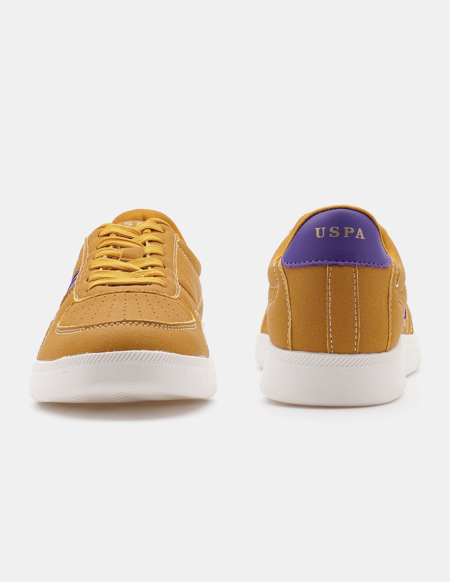 Women Round Toe Edda Striped Sneakers Yellow - U.S. POLO ASSN. | Large