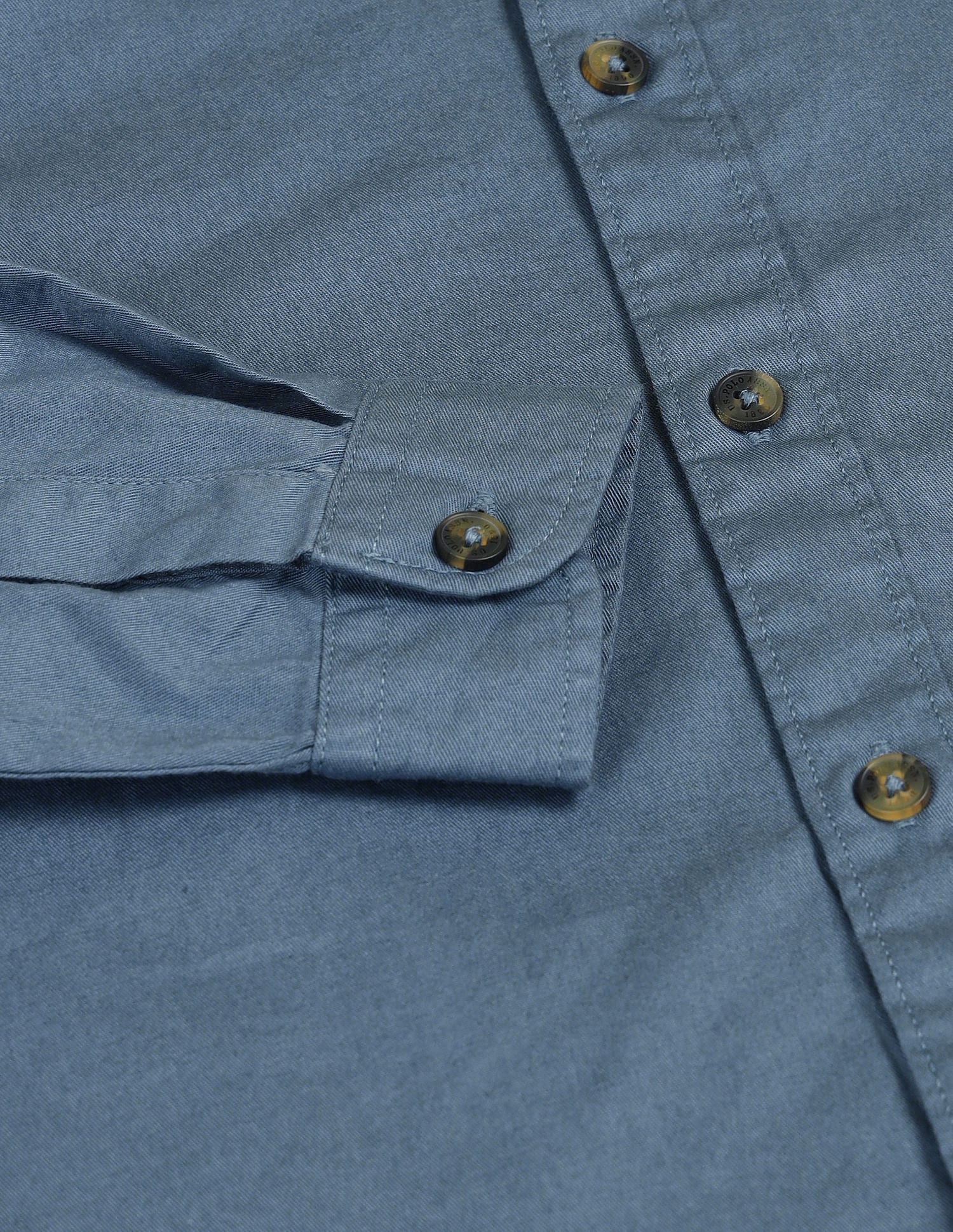 Dobby Regular Fit Solid Shirt Navy - U.S. POLO ASSN. | Large