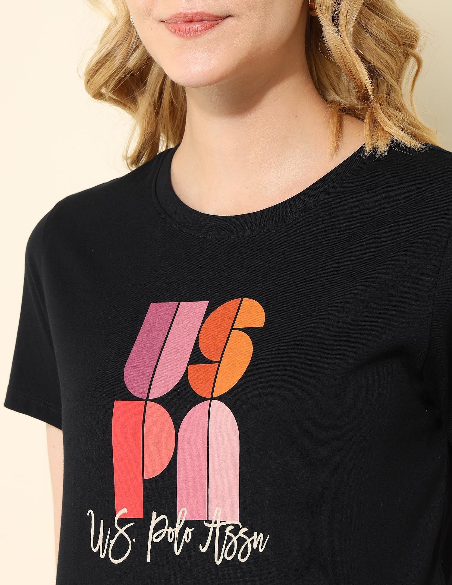 Regular Fit Brand Printed T-Shirt Black - U.S. POLO ASSN. | Large