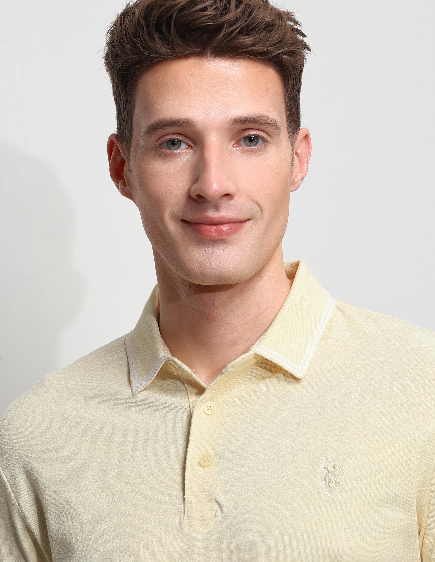 Solid Slim Fit Polo Shirt Yellow - U.S. Polo Assn. India | Large