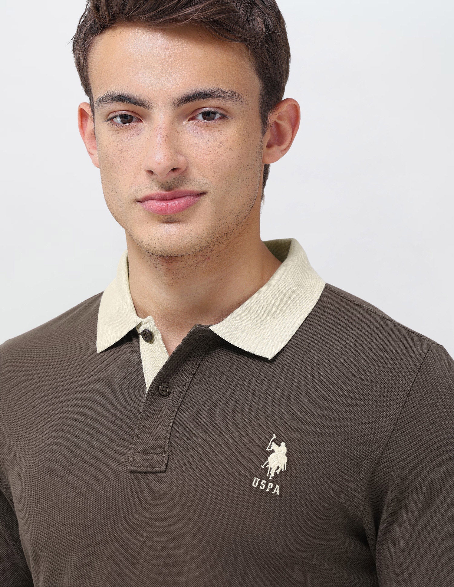 Solid Regular Fit Polo Shirt Dark Brown - U.S. Polo Assn. India | Large
