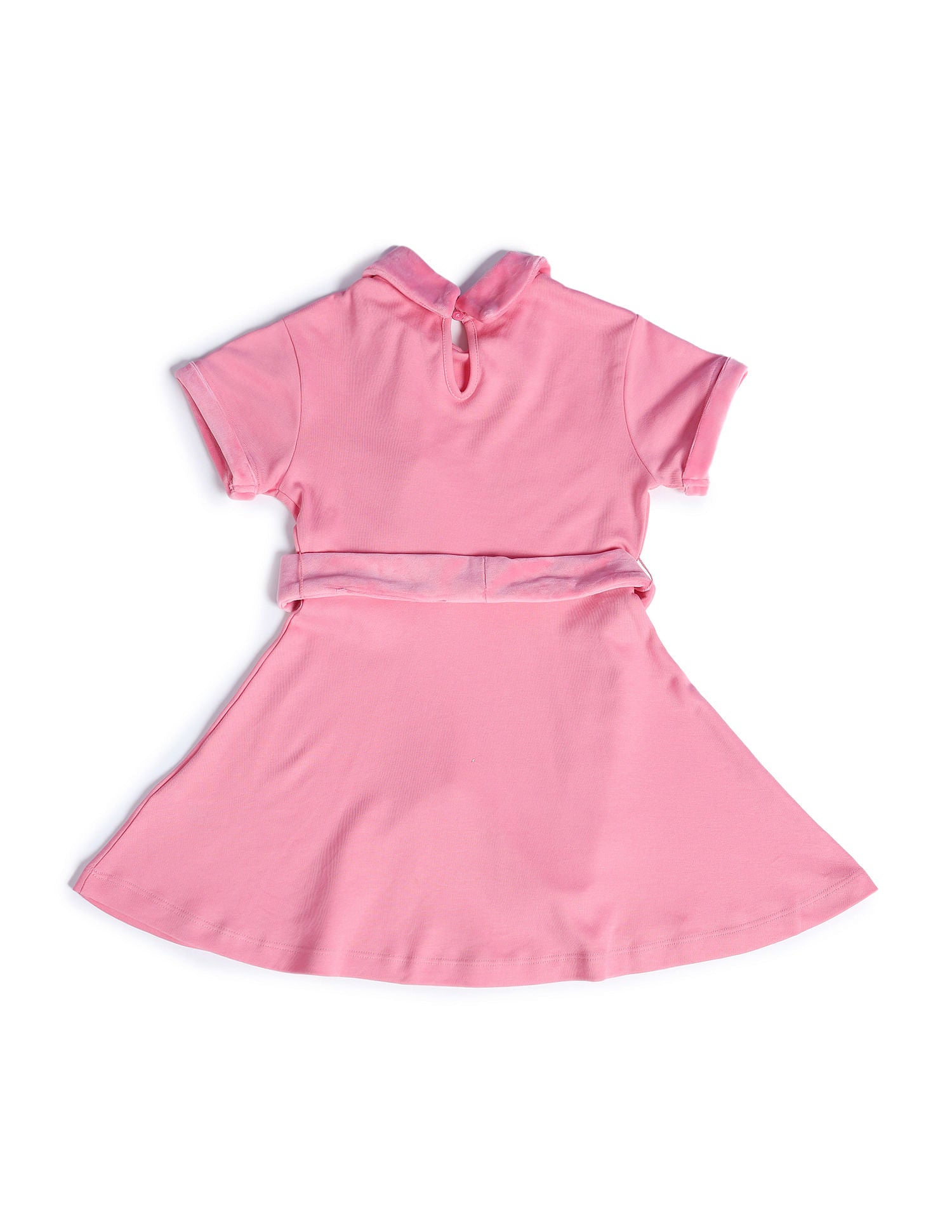 Girls Solid Mini Skater Dress Pink - U.S. POLO ASSN. | Large