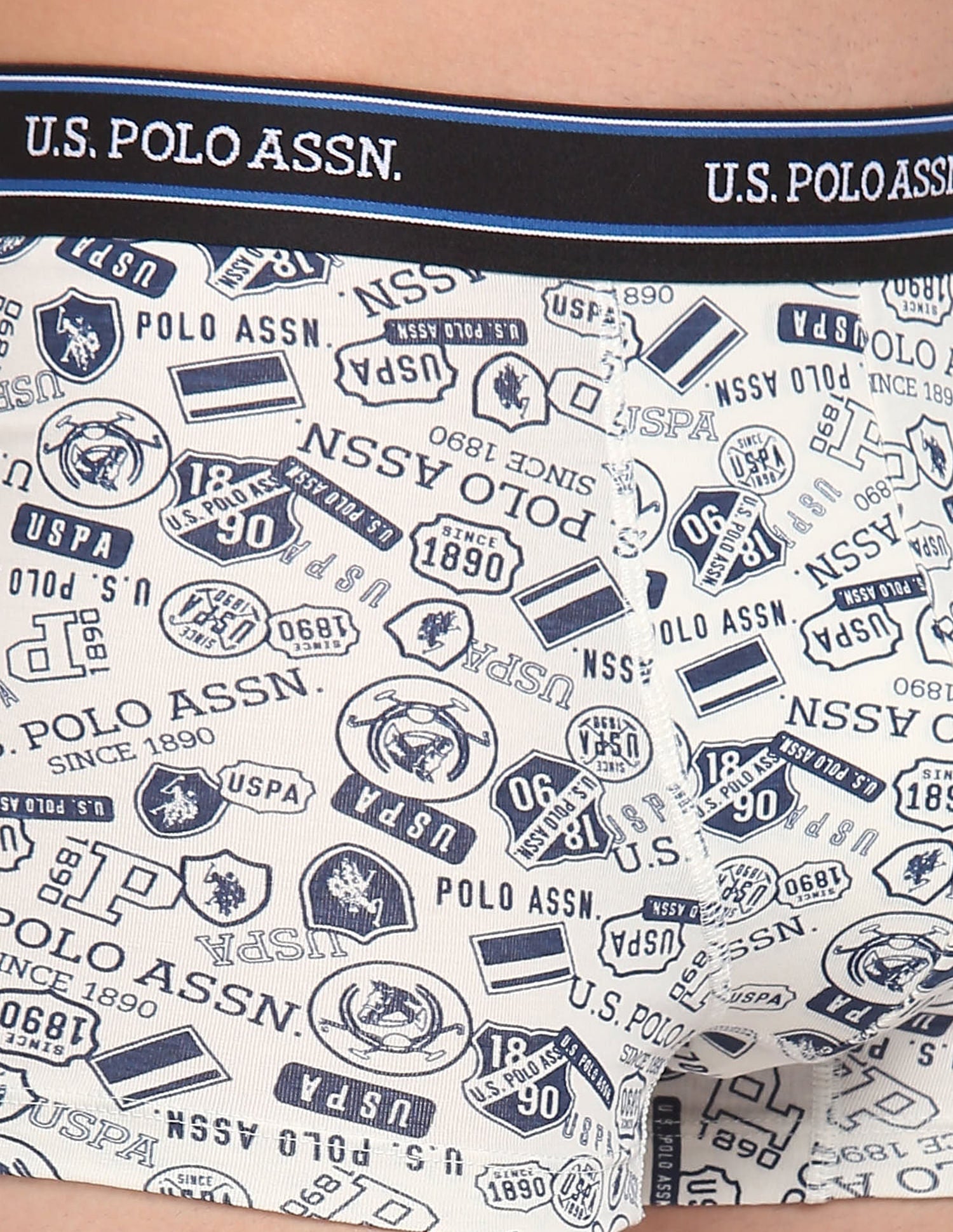 All Over Print Ribbed Jersey I616 Trunks - Pack Of 1 Ivory - U.S. POLO ASSN. | Large
