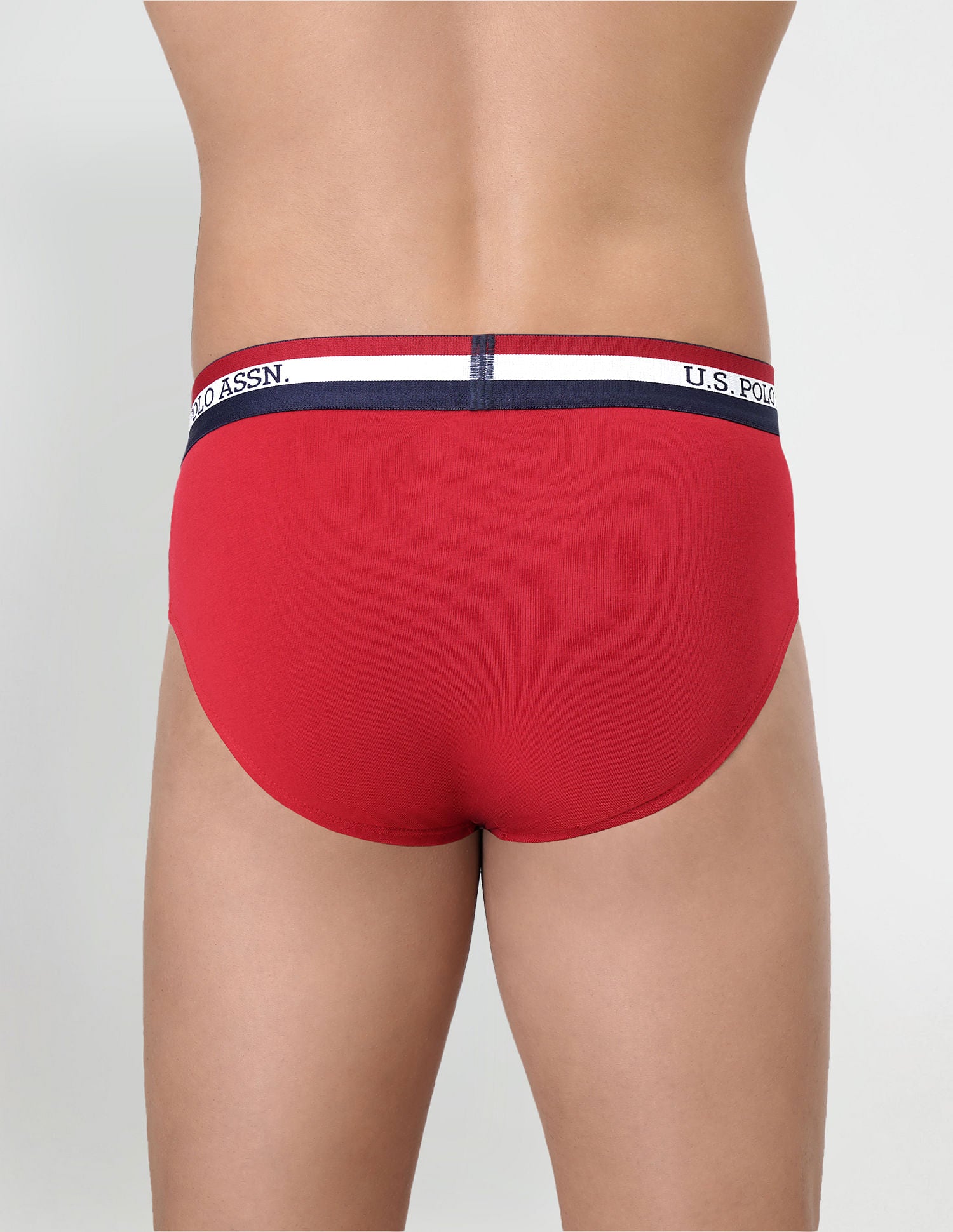 Striped Waistband EB002 Briefs - Pack Of 2 Black and Red - U.S. POLO ASSN. | Large