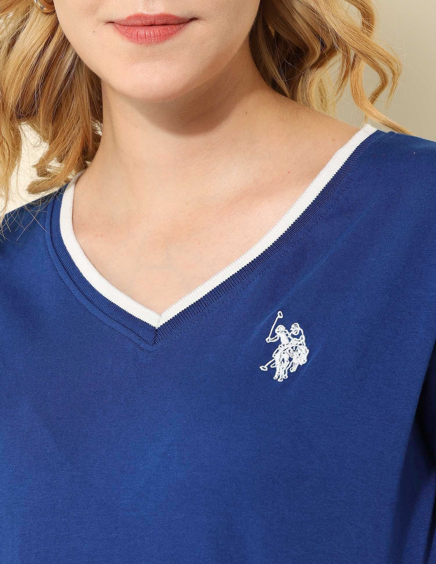 Oversized Fit Solid T-Shirt Royal Blue - U.S. POLO ASSN. | Large