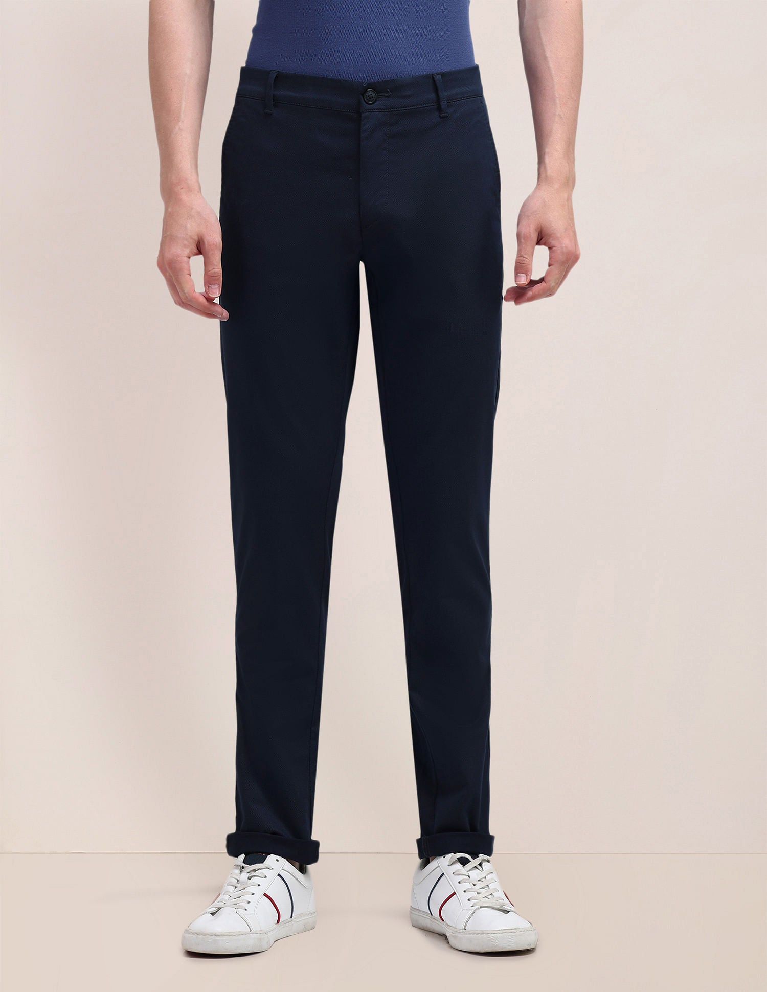 Austin Fit Solid Trousers Navy - U.S. POLO ASSN. | Large