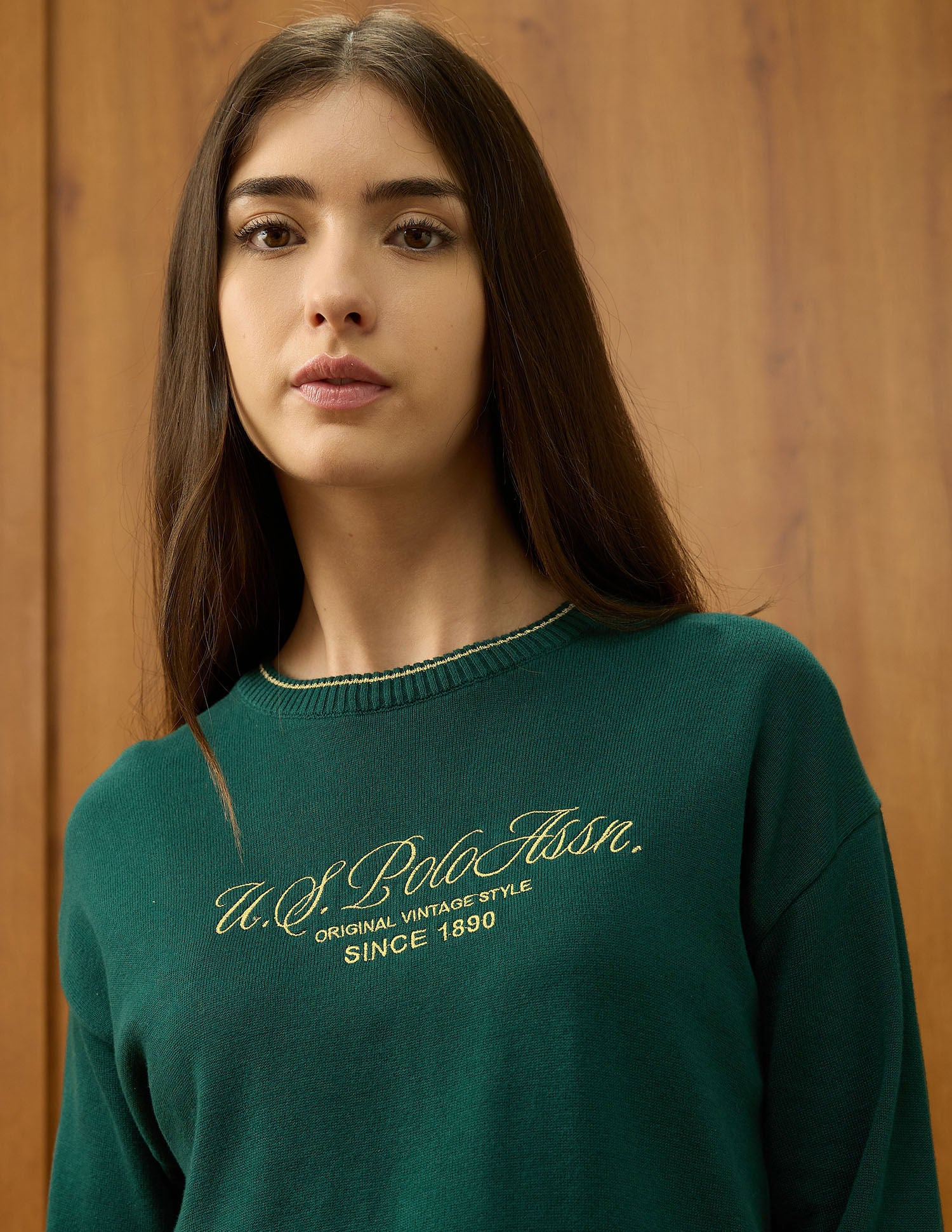 Regular Fit Brand Printed Sweater Green - U.S. POLO ASSN. | Large