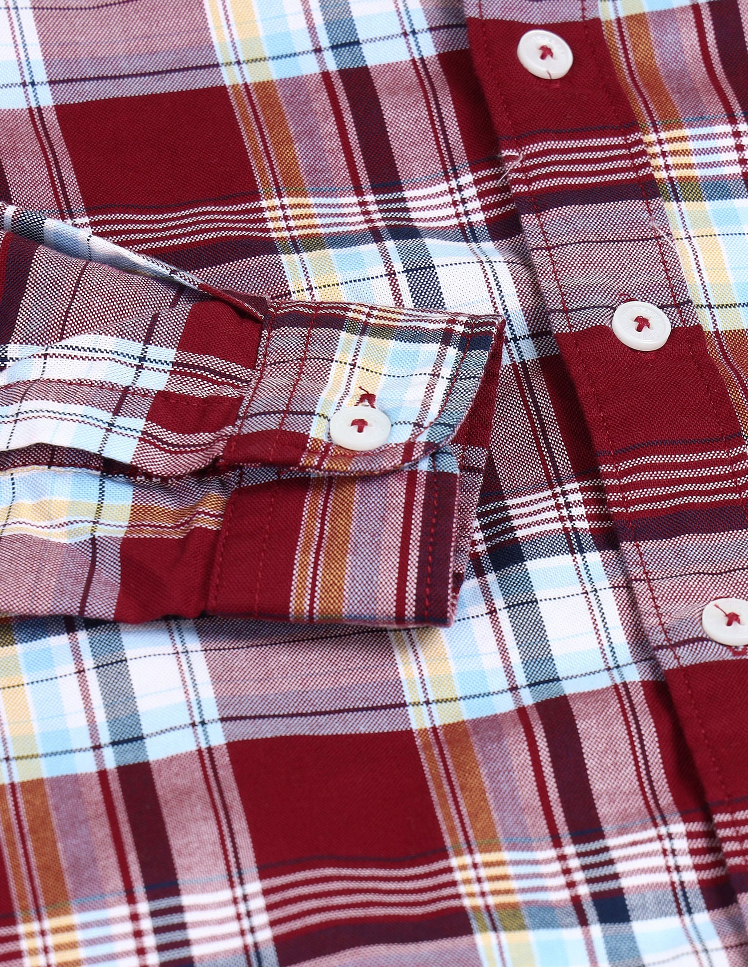 Dobby Regular Fit Checked Shirt Me. Red - U.S. POLO ASSN. | Large