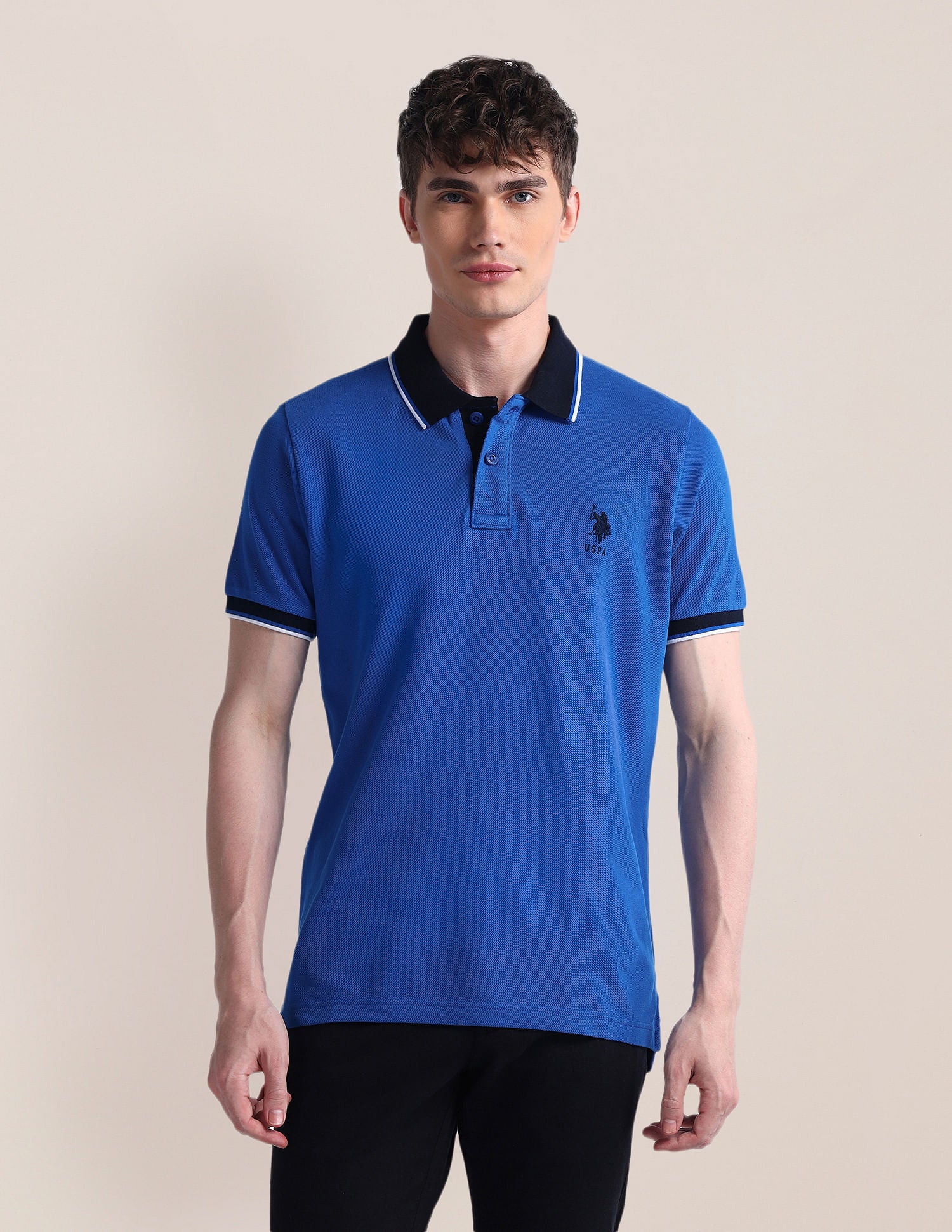 Slim Fit Logo Polo Shirt Blue - U.S. POLO ASSN. | Large