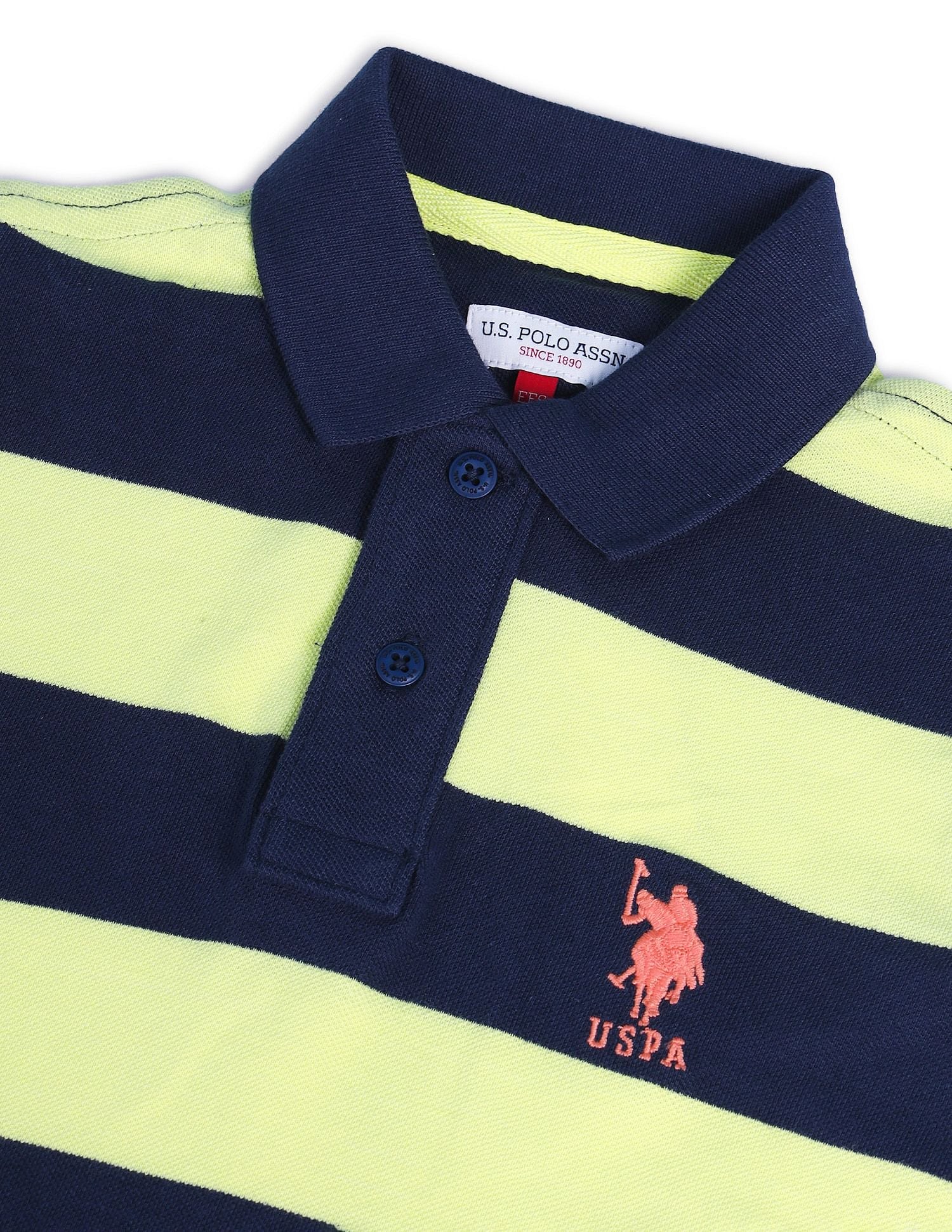 Boys Horizontal Stripes Polo Shirt Green - U.S. POLO ASSN. | Large