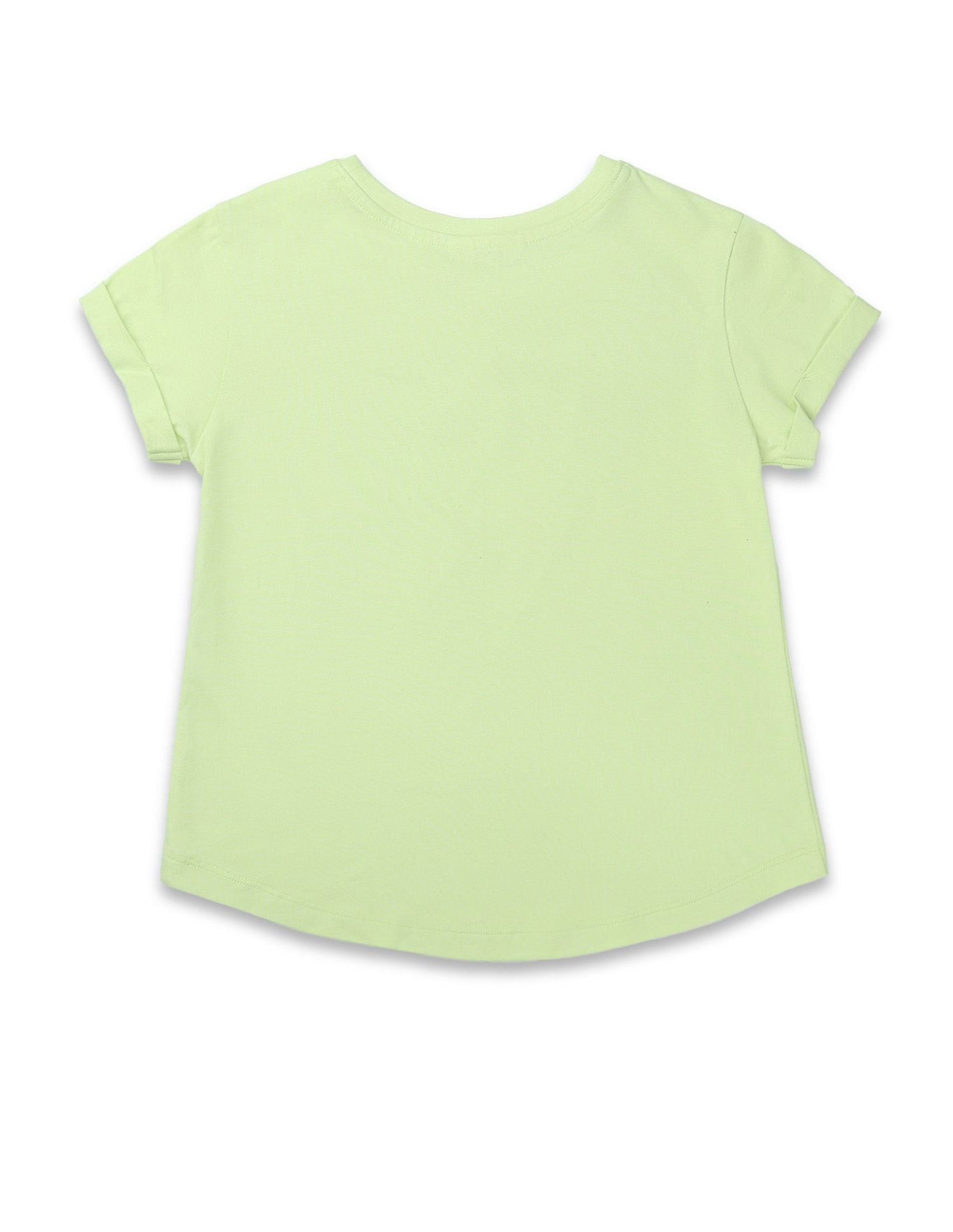 Girls Flock Print Relaxed Fit T-Shirt Yellow - U.S. POLO ASSN. | Large