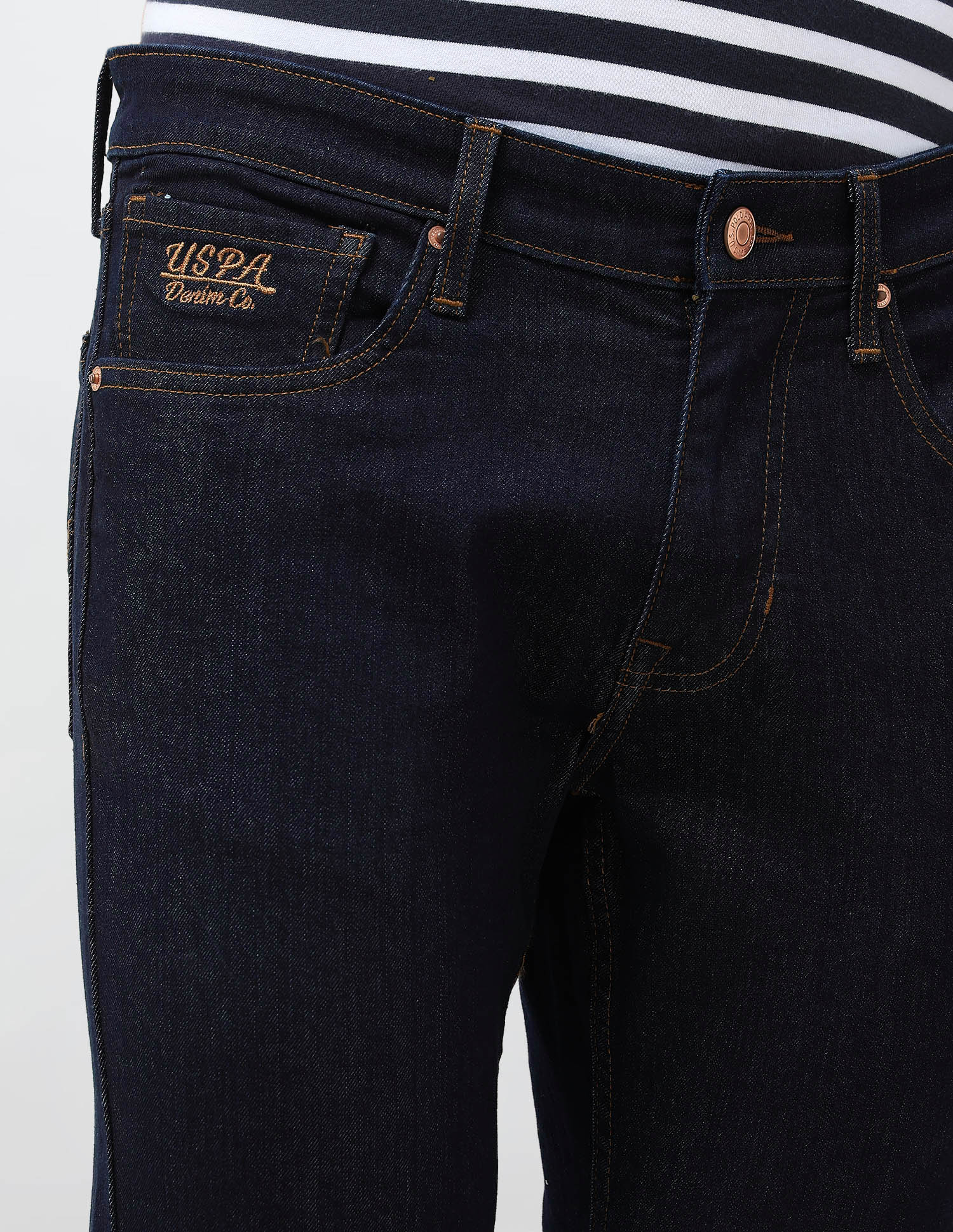 Brandon Slim Tapered Fit Mid Rise Jeans Dark Blue - U.S. POLO ASSN. | Large