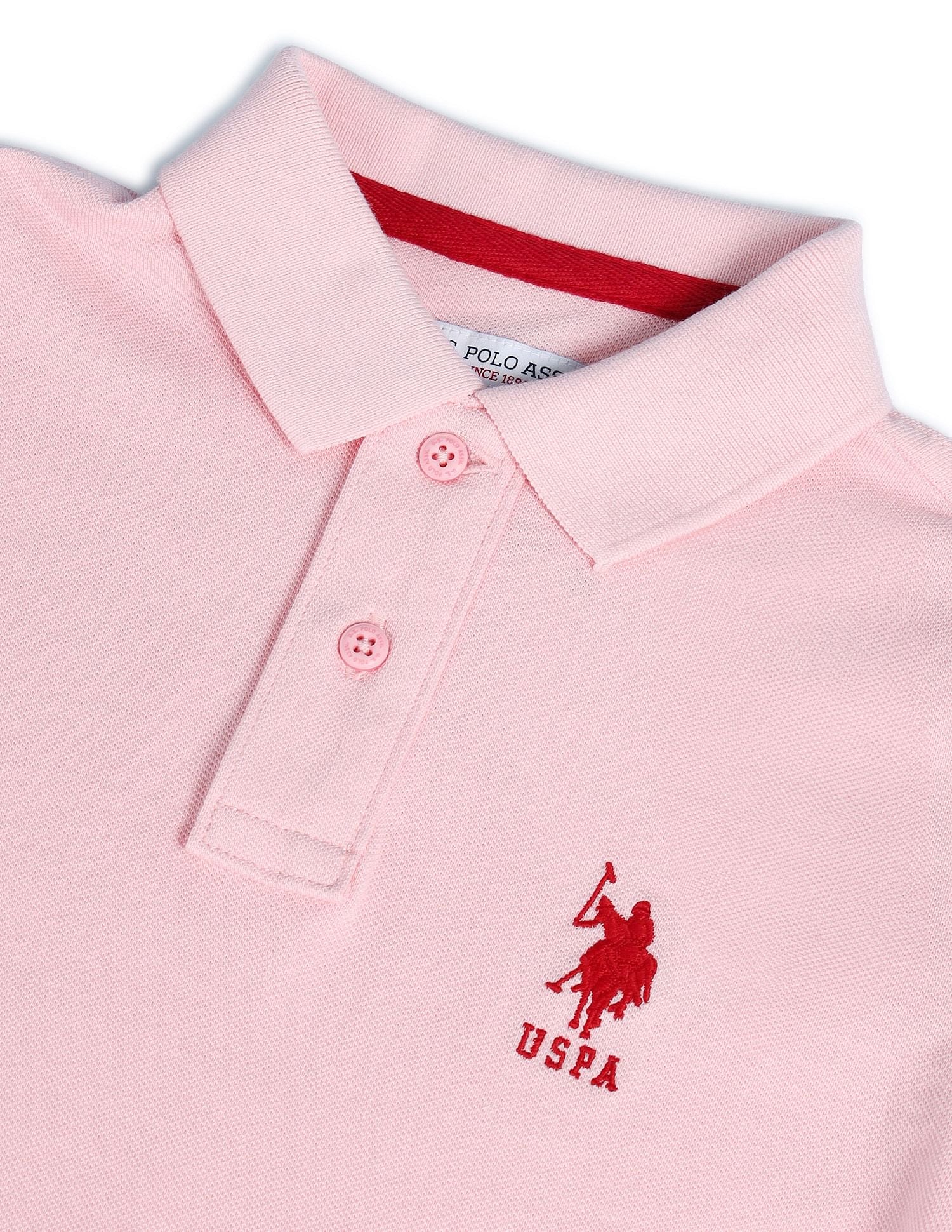 Boys Solid Polo Shirt Light Pink - U.S. POLO ASSN. | Large