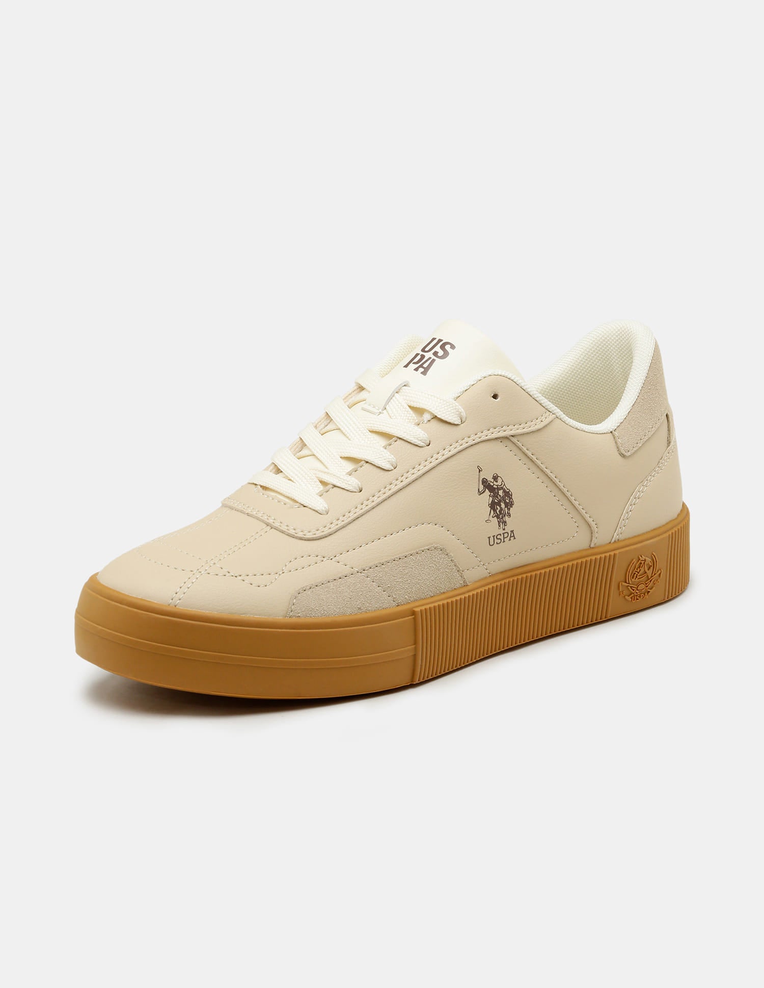 Men Zyron Round Toe Sneakers Beige - U.S. Polo Assn. India | Large