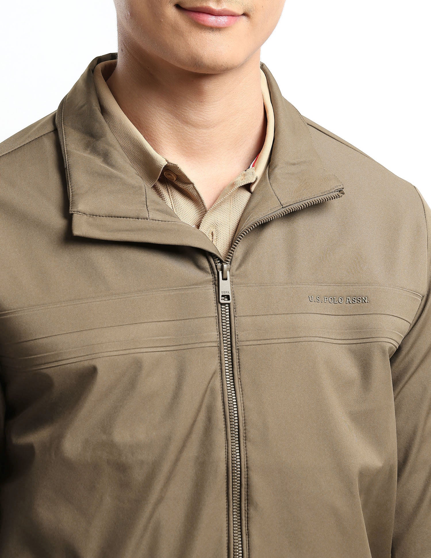 Solid Regular Fit Jacket Brown - U.S. POLO ASSN. | Large