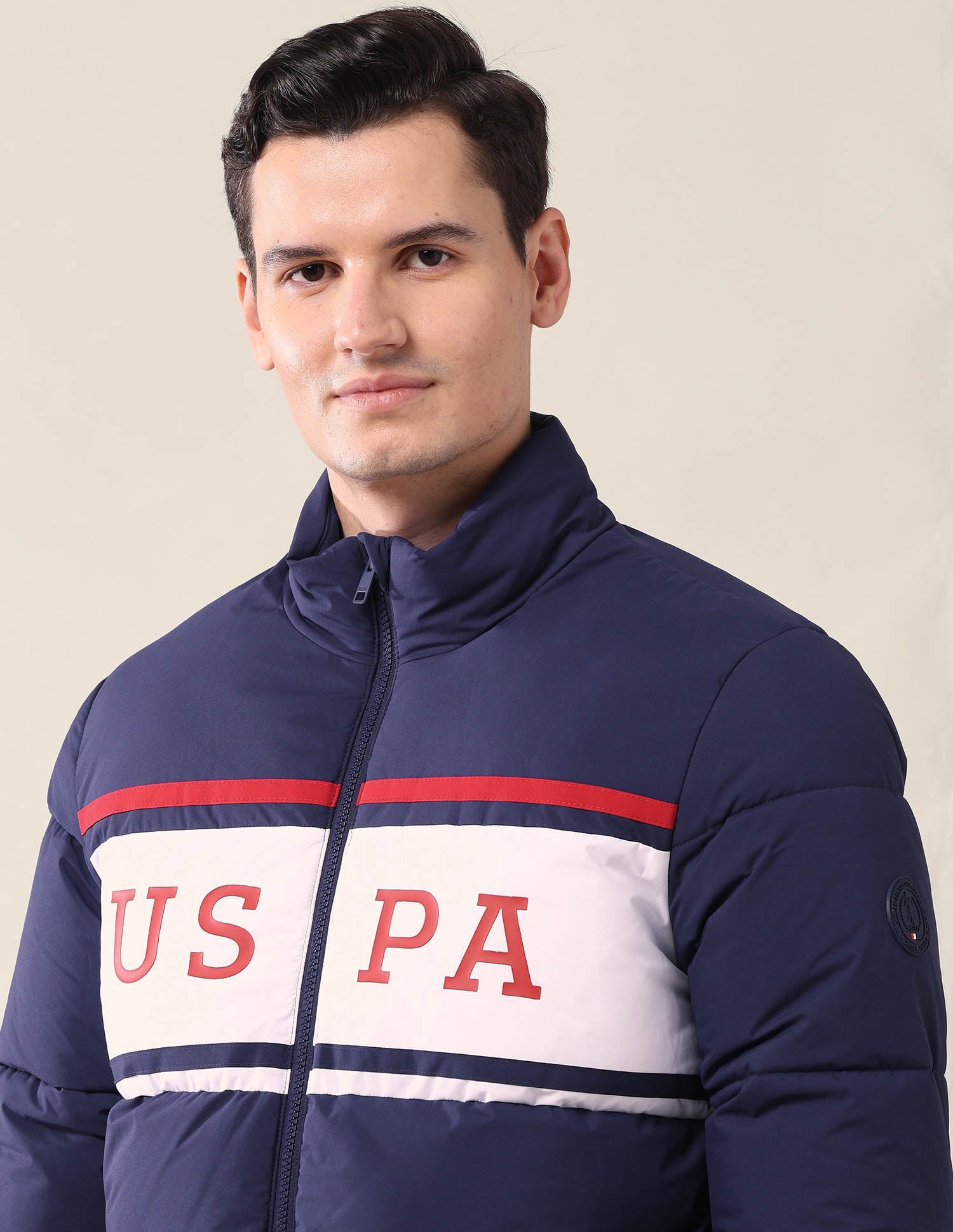 Colourblocked Puffer Jacket Navy - U.S. Polo Assn. India | Large