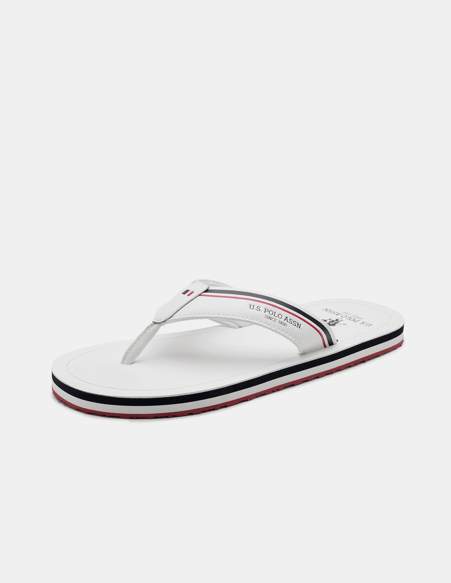 Men Nesta Striped Flip Flops White - U.S. Polo Assn. India | Large