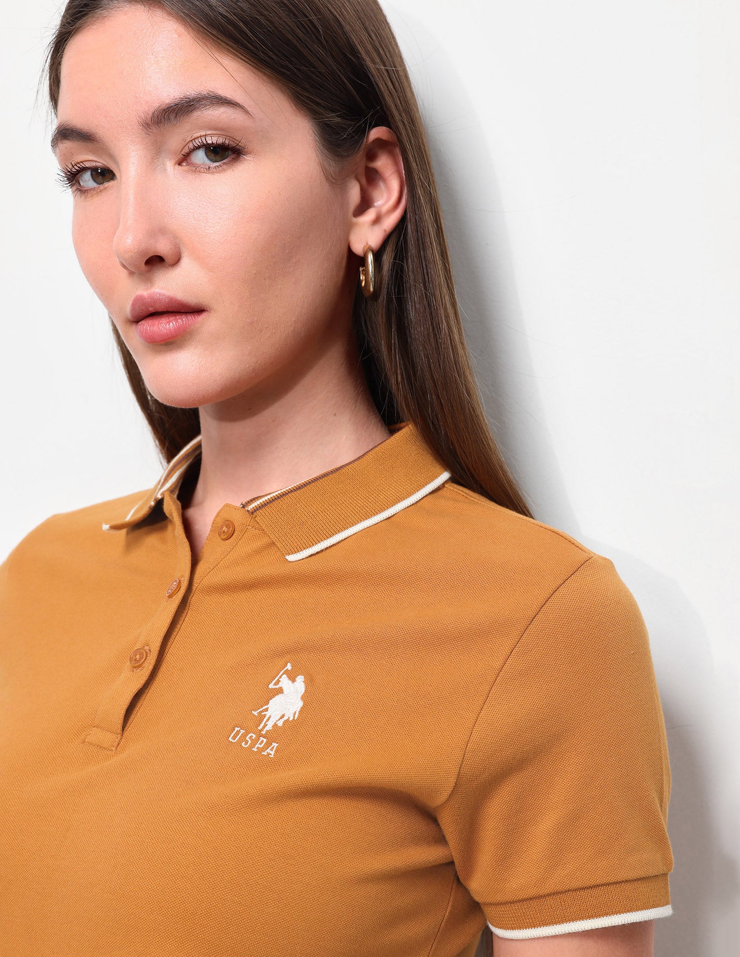 Solid Regular Fit Polo Shirt Orange - U.S. Polo Assn. India | Large