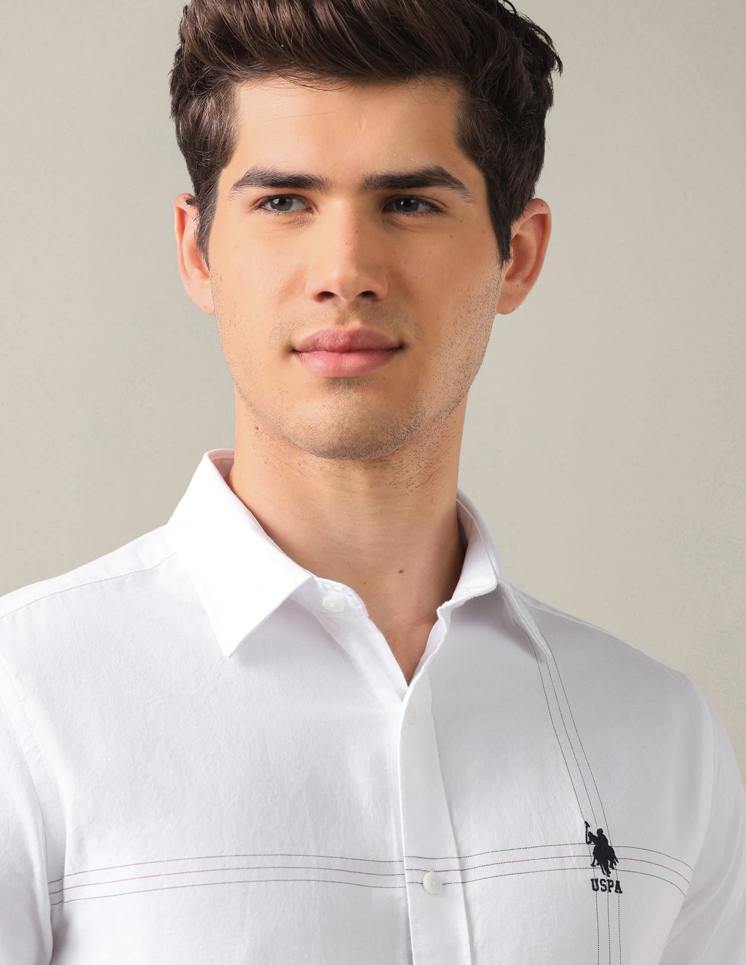 Solid Tailored Fit Shirt White - U.S. Polo Assn. India | Large