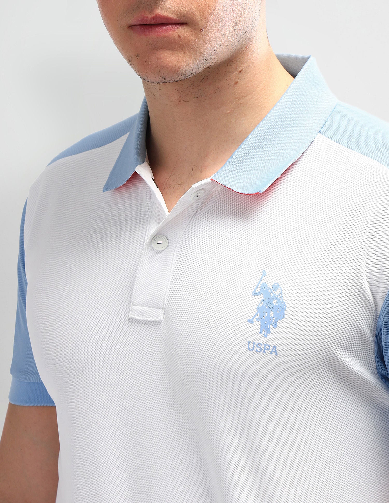 Slim Fit Solid Polo Shirt White - U.S. Polo Assn. India | Large