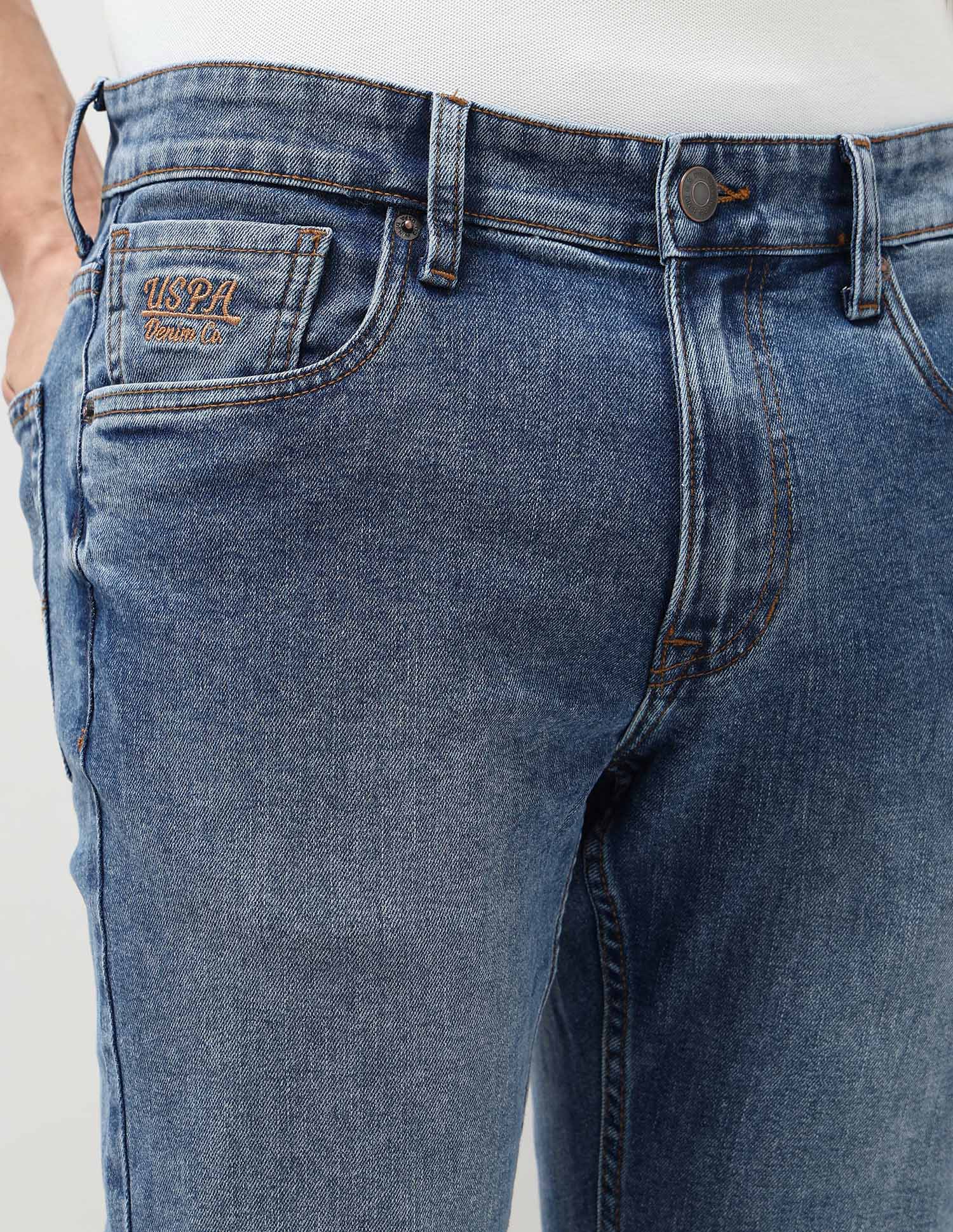 Brandon Slim Tapered Fit Blue Jeans Blue - U.S. Polo Assn. India | Large