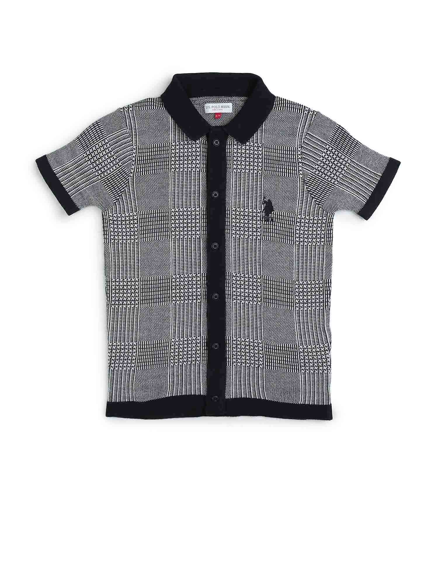 Boys Textured Regular Fit Polo Shirt Navy - U.S. POLO ASSN. | Large