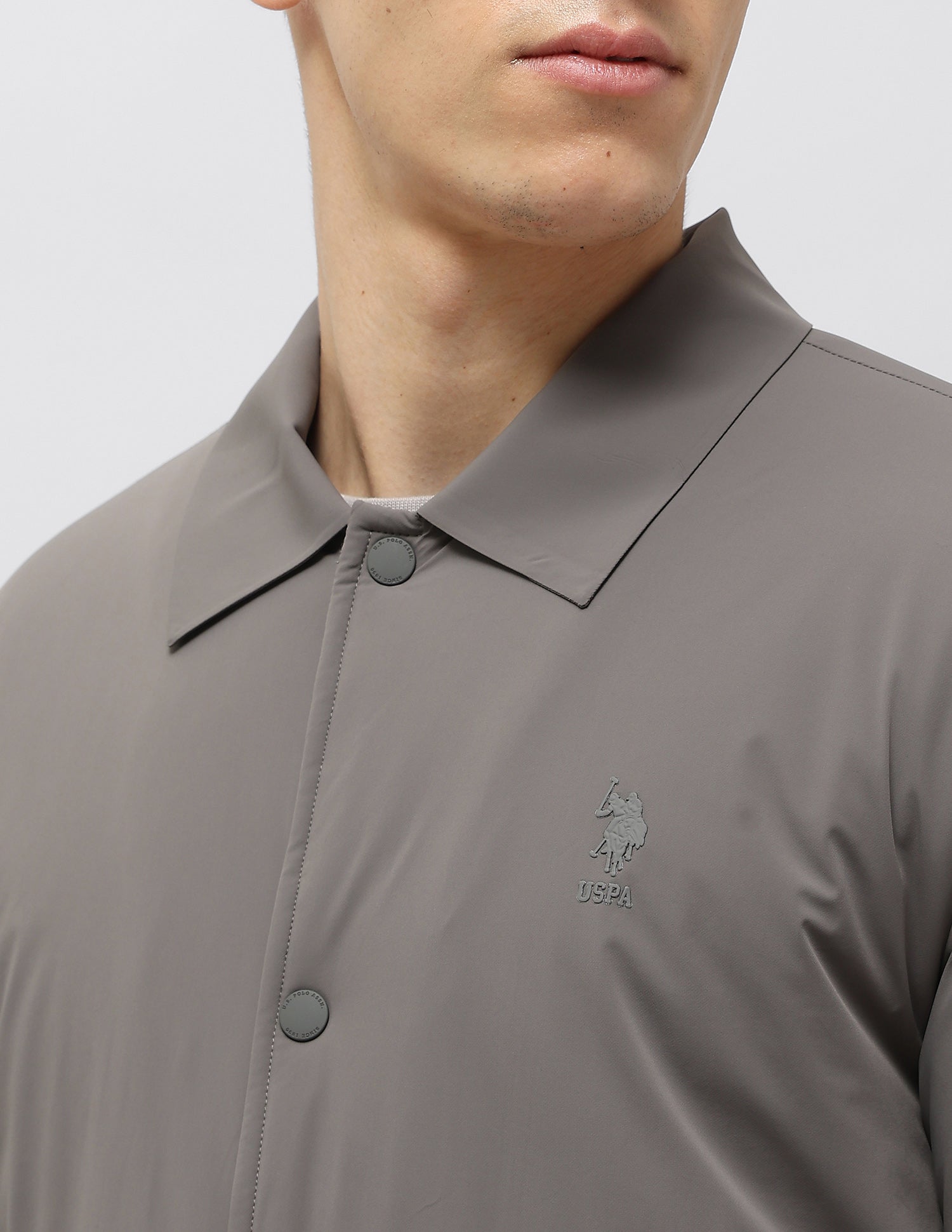 Solid Regular Fit Jacket Grey - U.S. POLO ASSN. | Large