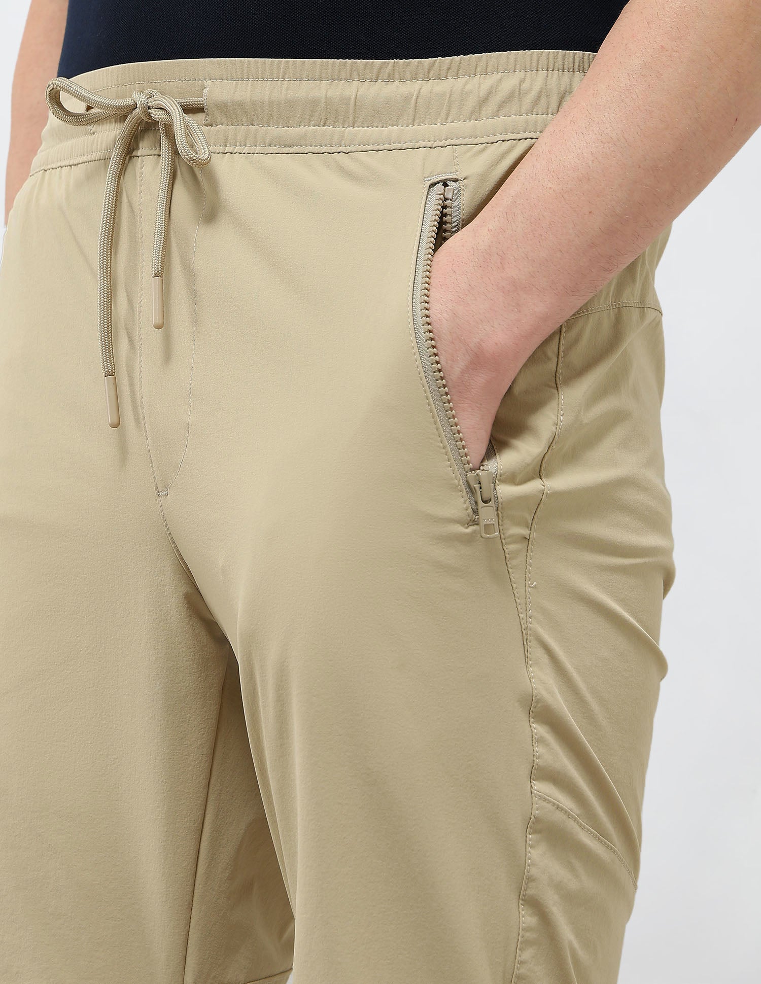 Mid Rise Relaxed Fit Joggers Beige - U.S. Polo Assn. India | Large