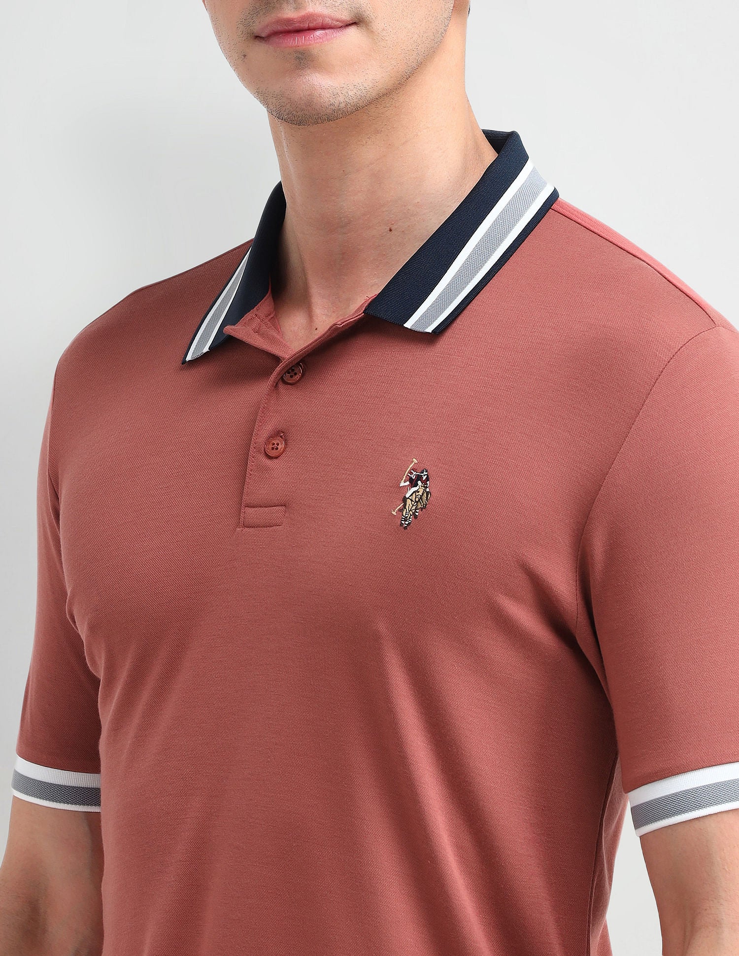 Muscle Fit Solid Polo Shirt Rust - U.S. POLO ASSN. | Large