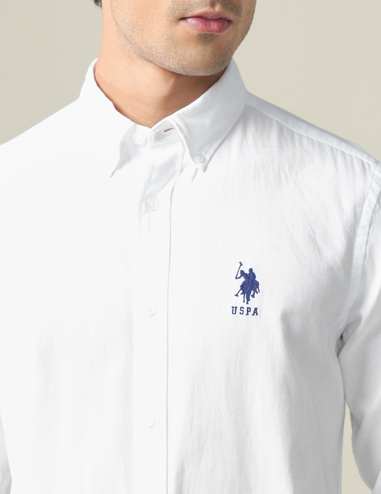 Premium Cotton Solid Formal Shirt White - U.S. POLO ASSN. | Large