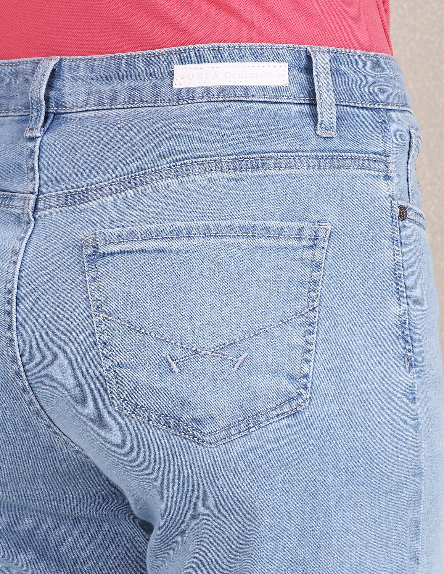 Mid Rise Stone Wash Wide Leg Jeans Blue - U.S. POLO ASSN. | Large