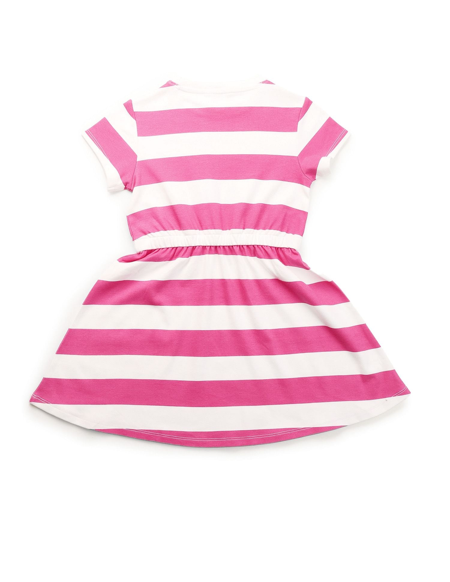 Girls Striped Fit And Flare Dress Dark Pink - U.S. POLO ASSN. | Large