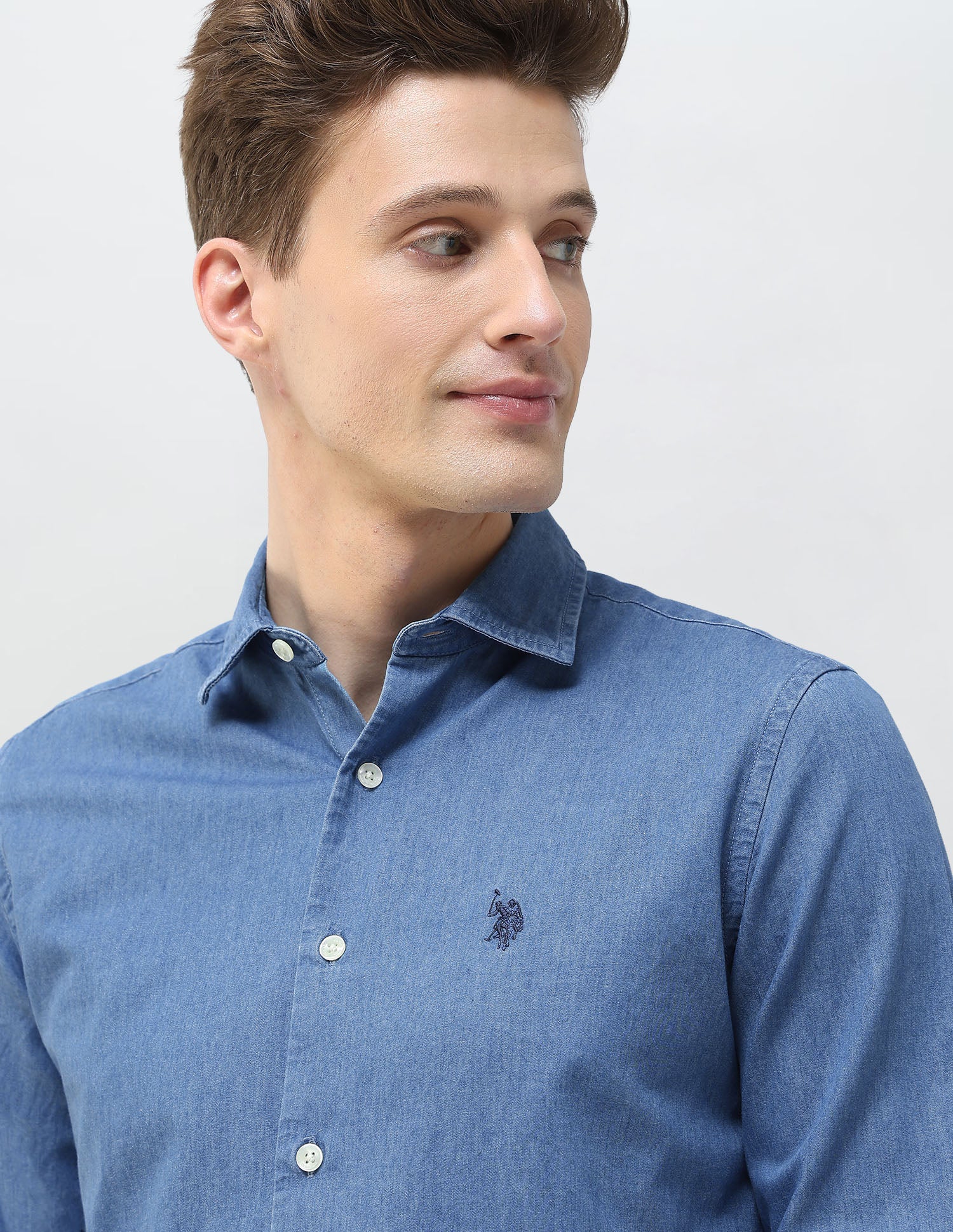 Twill Motel On The Coast Shirt Indigo - U.S. Polo Assn. India | Large