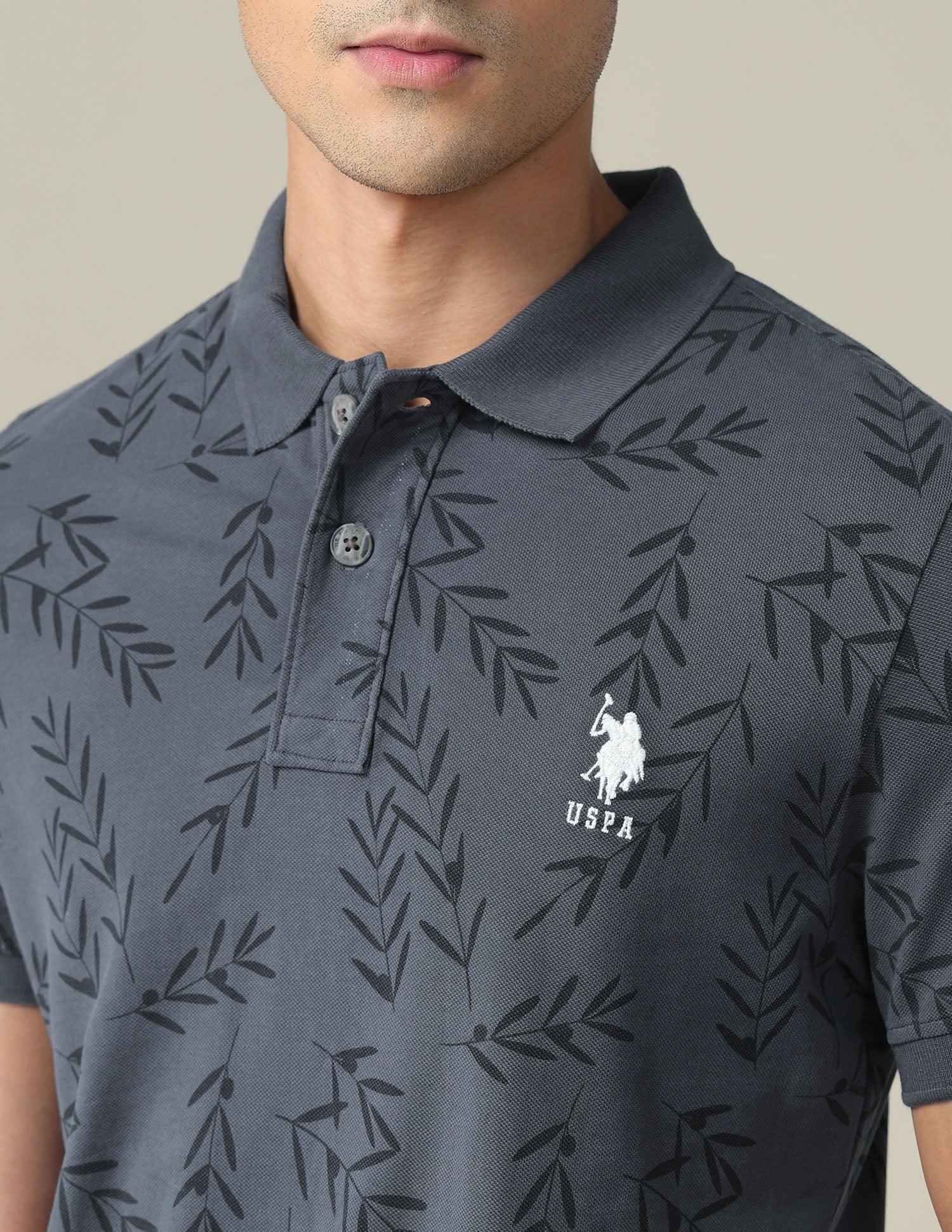 Pure Cotton Slim Fit Polo Shirt Charcoal - U.S. POLO ASSN. | Large