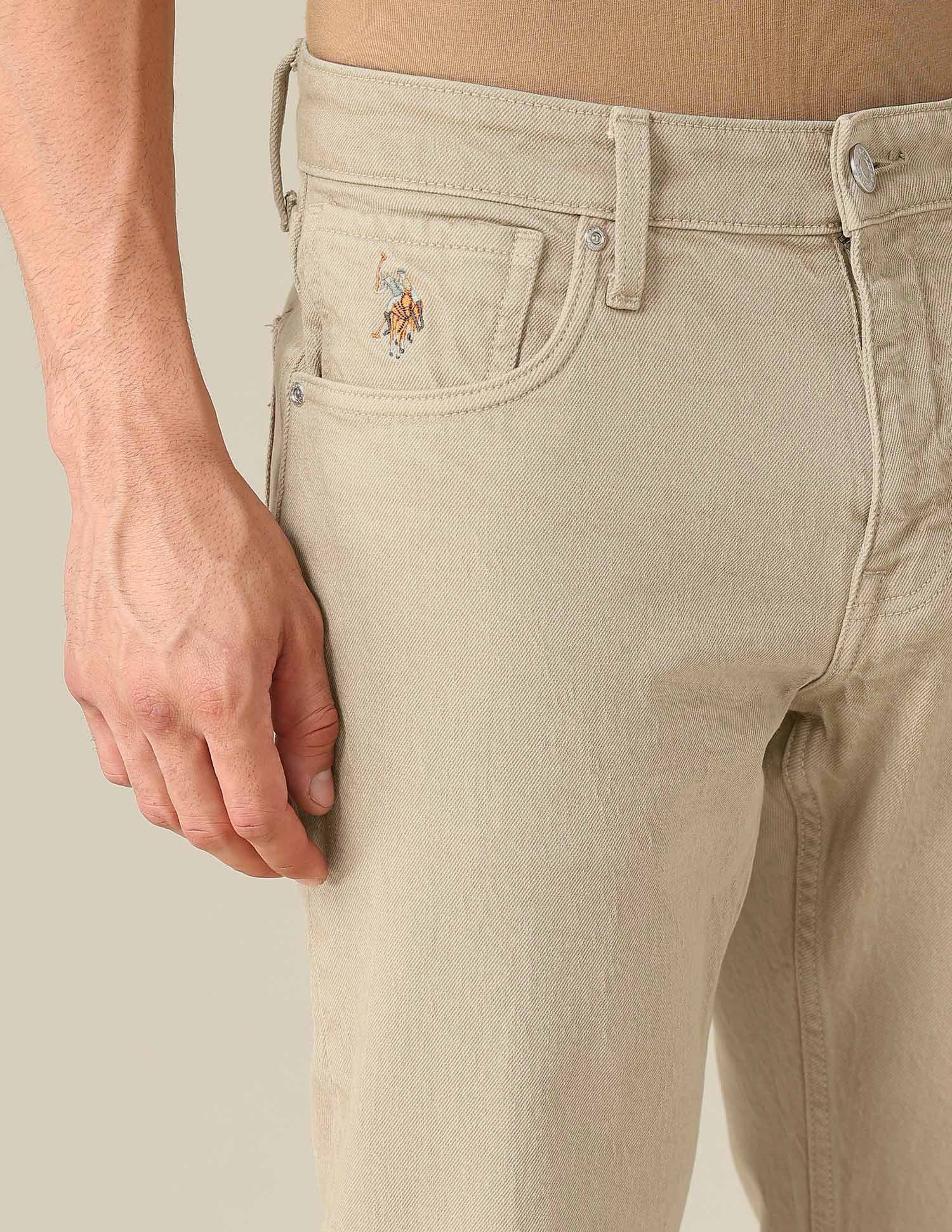 Brandon Slim Tapered Fit Beige Jeans Stone - U.S. POLO ASSN. | Large