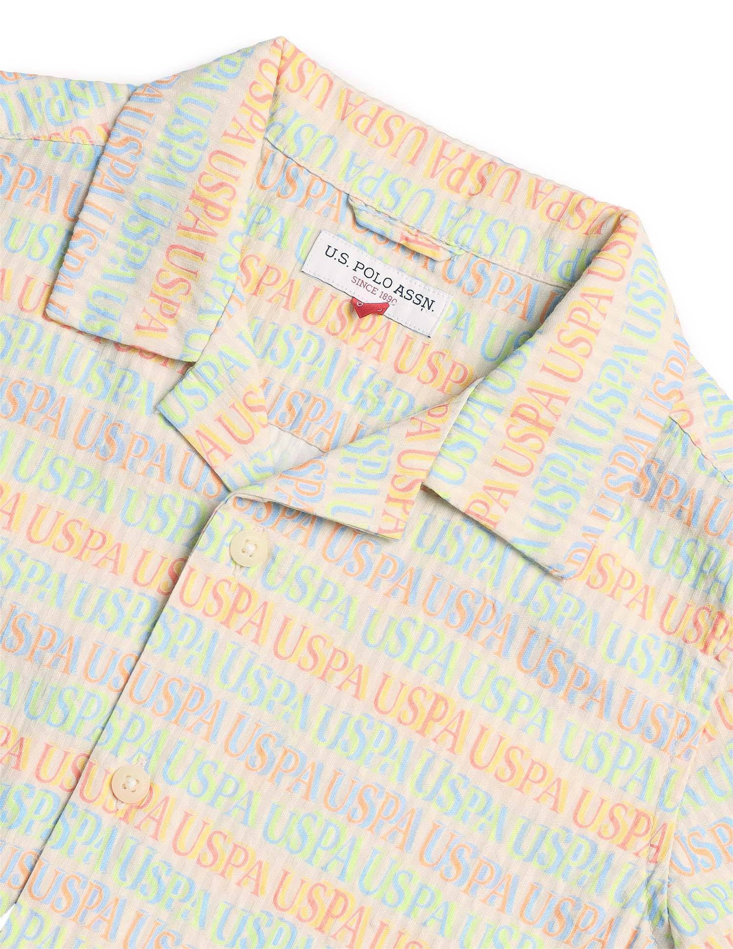Boys Brand Printed Pure Cotton Shirt Multi - U.S. POLO ASSN. | Large