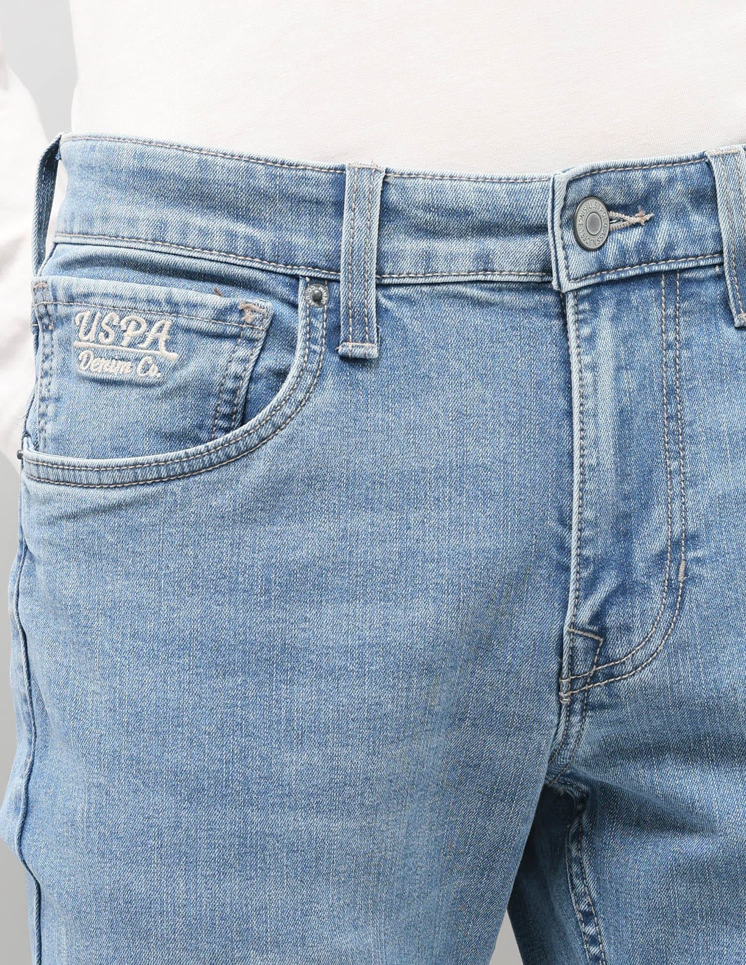 Solid Slim Fit Jeans Blue - U.S. Polo Assn. India | Large