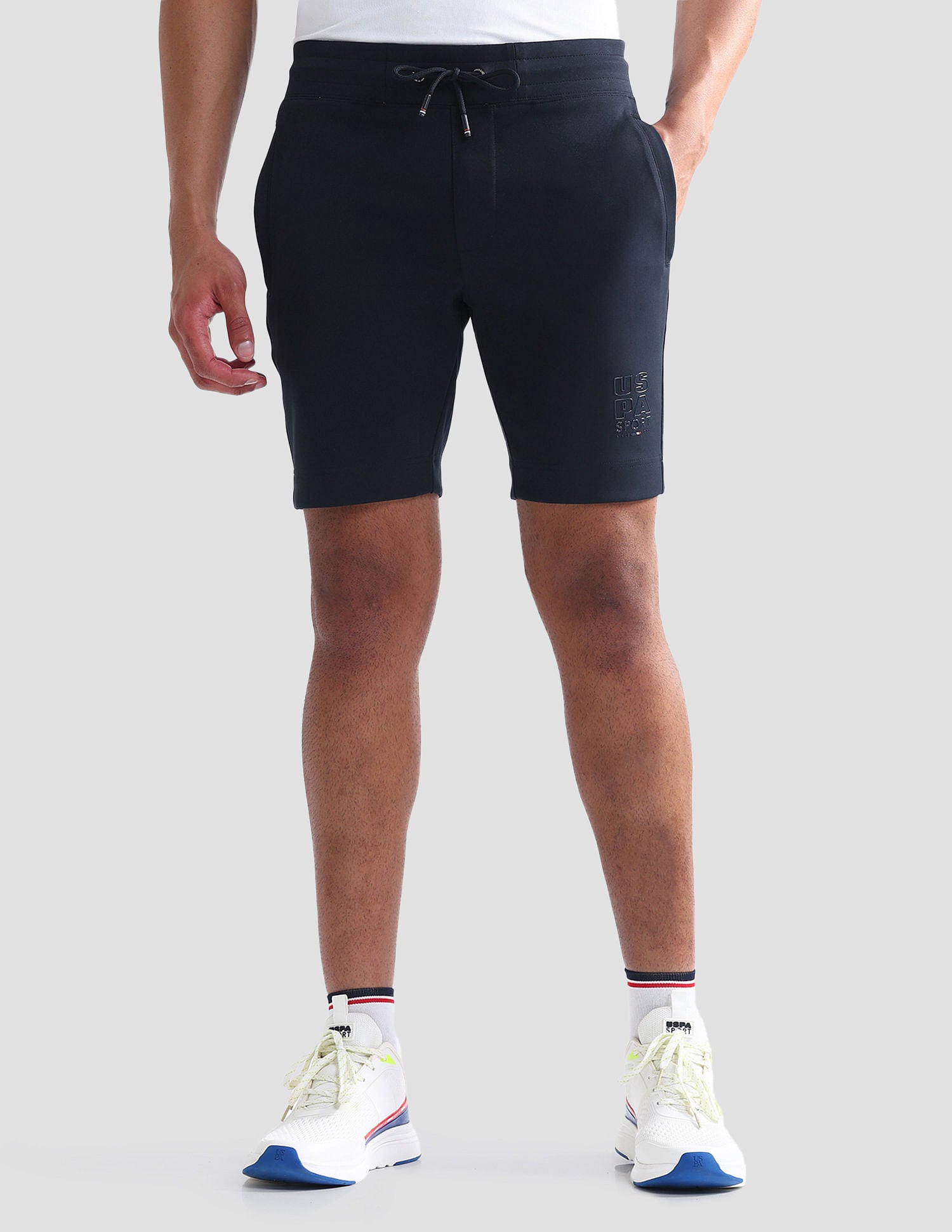 Solid Slim Fit Active Shorts Navy - U.S. Polo Assn. India | Large