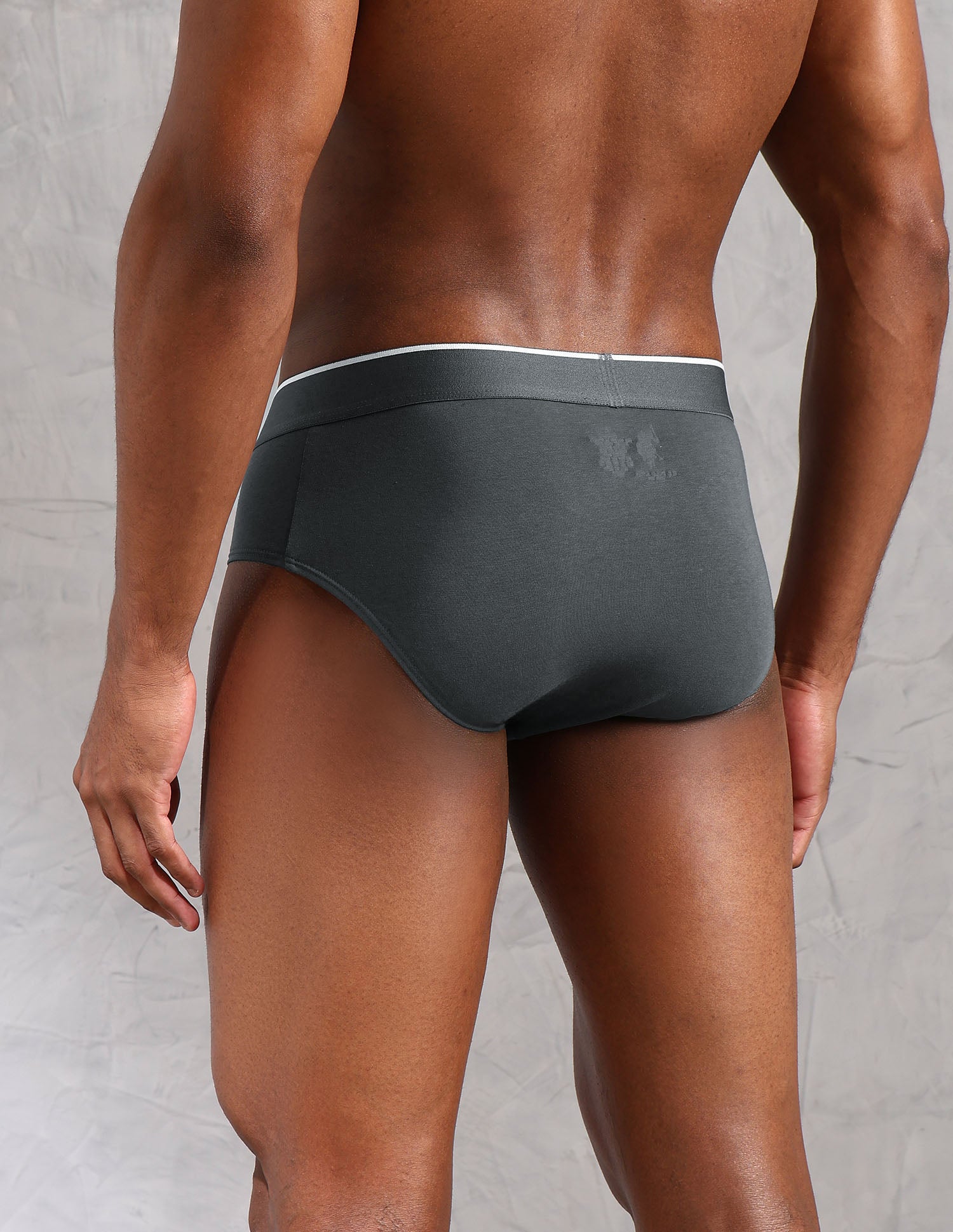 Elasticized Waist Solid EB004 Briefs - Pack Of 2 Iron Gate and Black - U.S. POLO ASSN. | Large