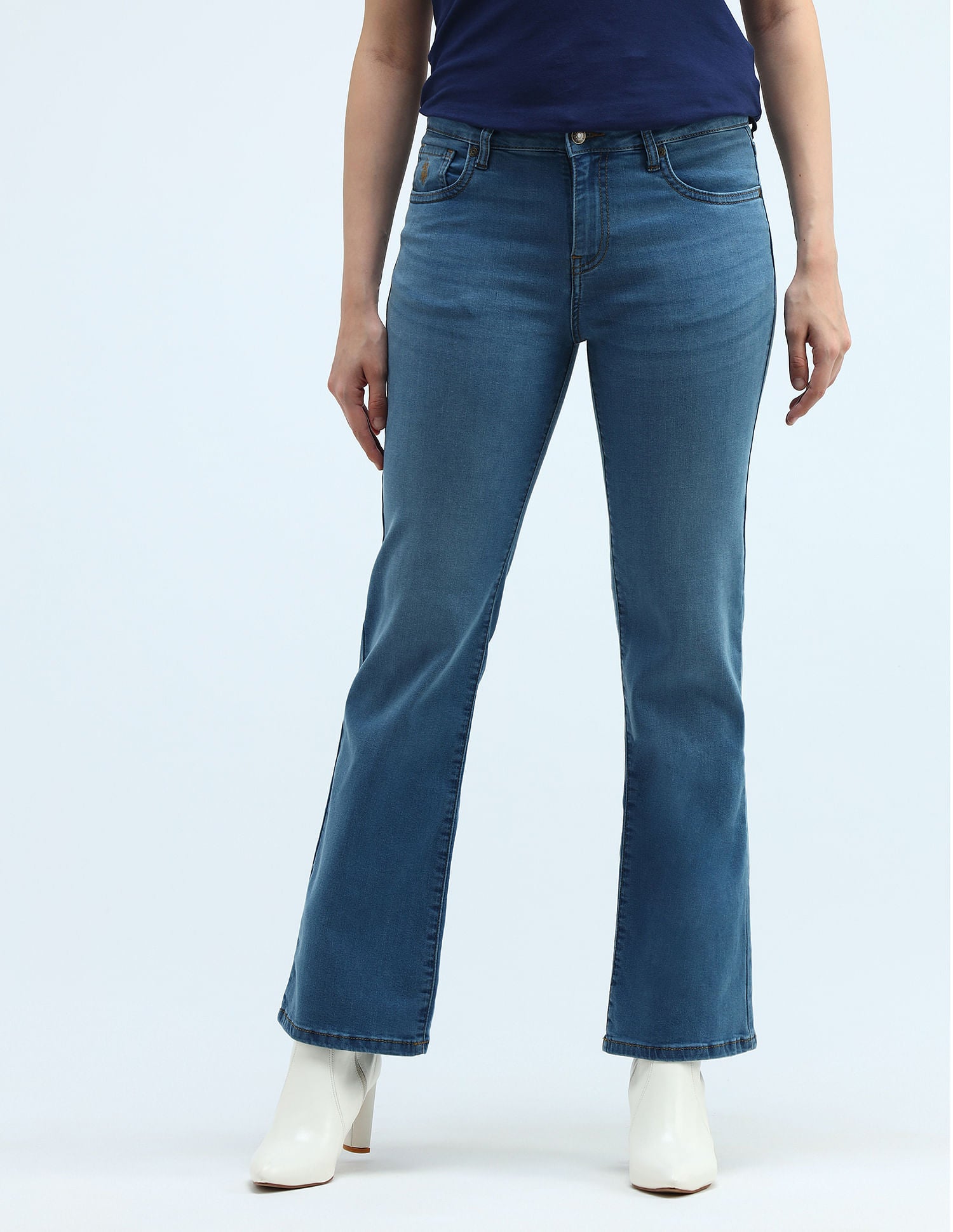 Mid Rise Boot Cut Jeans Blue - U.S. Polo Assn. India | Large