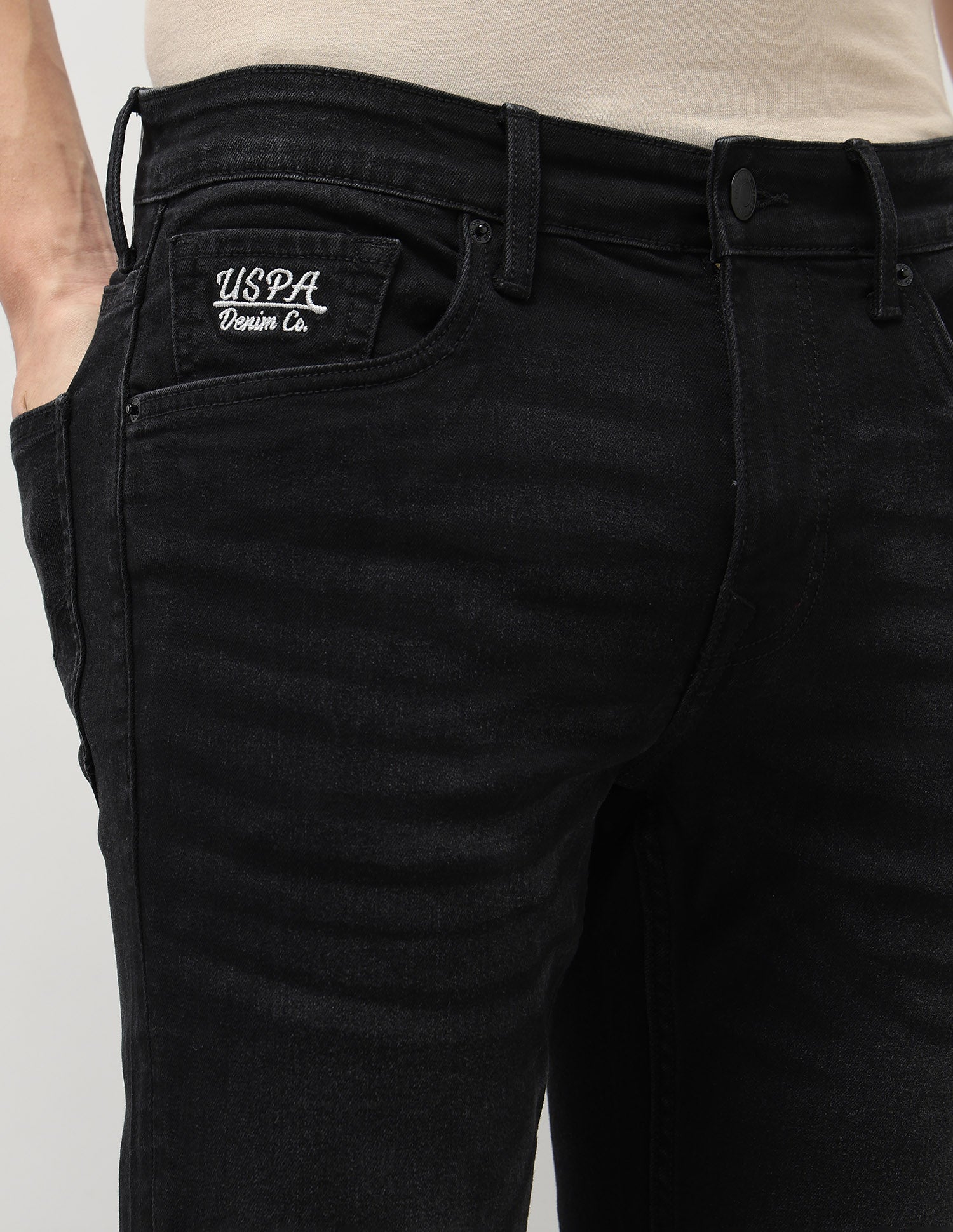 Brandon Slim Tapered Fit Black Jeans Black - U.S. POLO ASSN. | Large