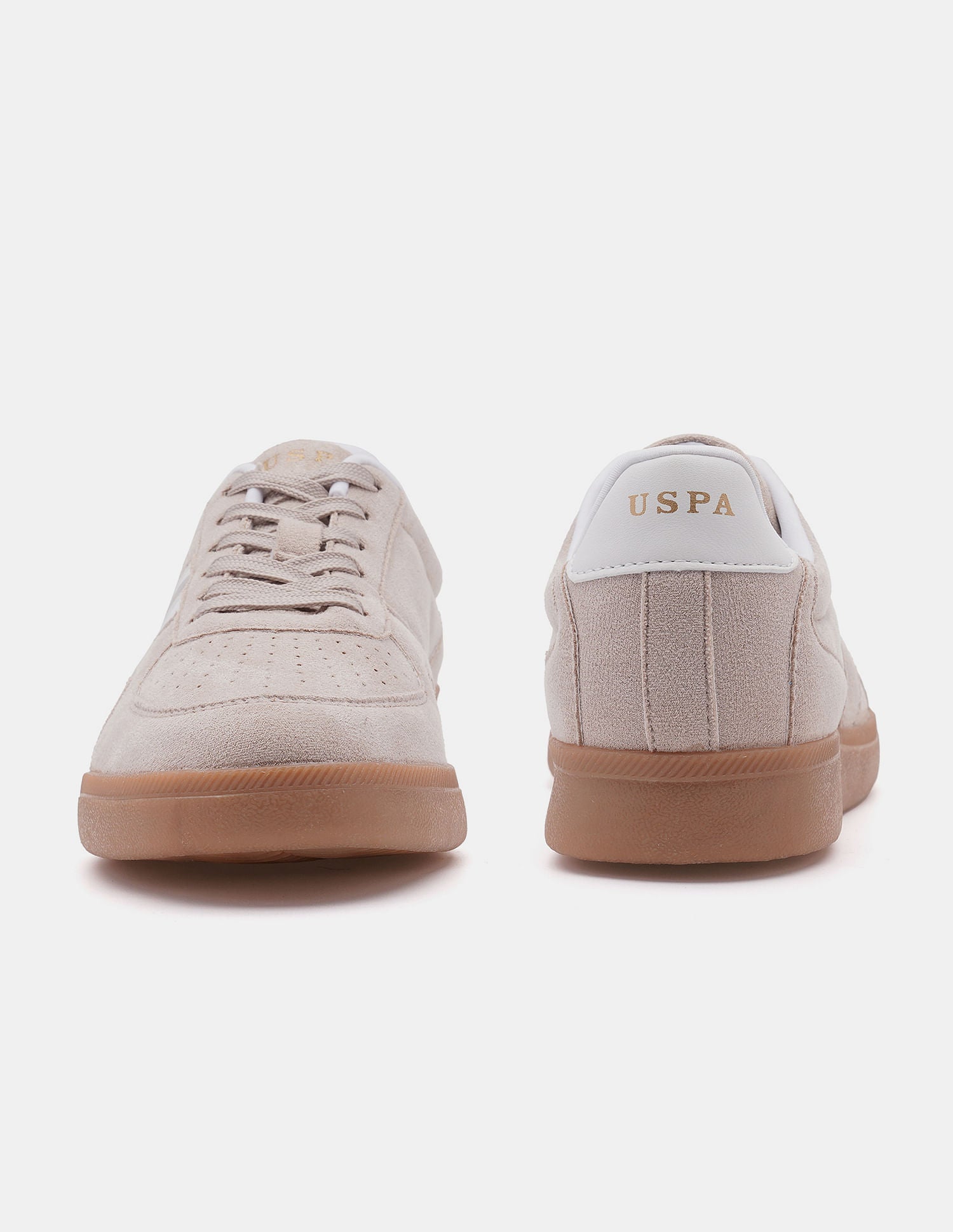 Women Round Toe Edda Striped Sneakers Beige - U.S. Polo Assn. India | Large