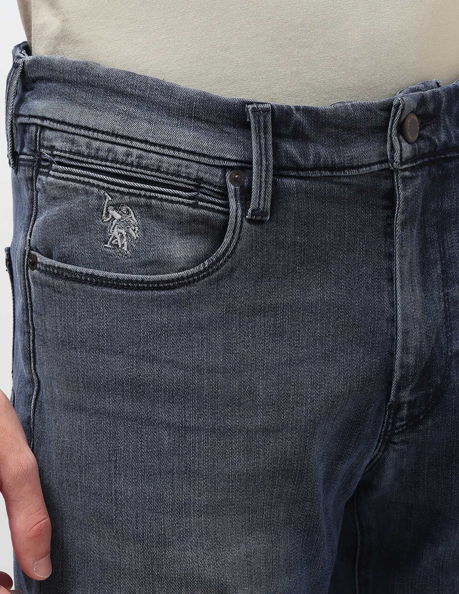 Harold Slim Straight Fit Blue Jeans Mid Blue - U.S. Polo Assn. India | Large