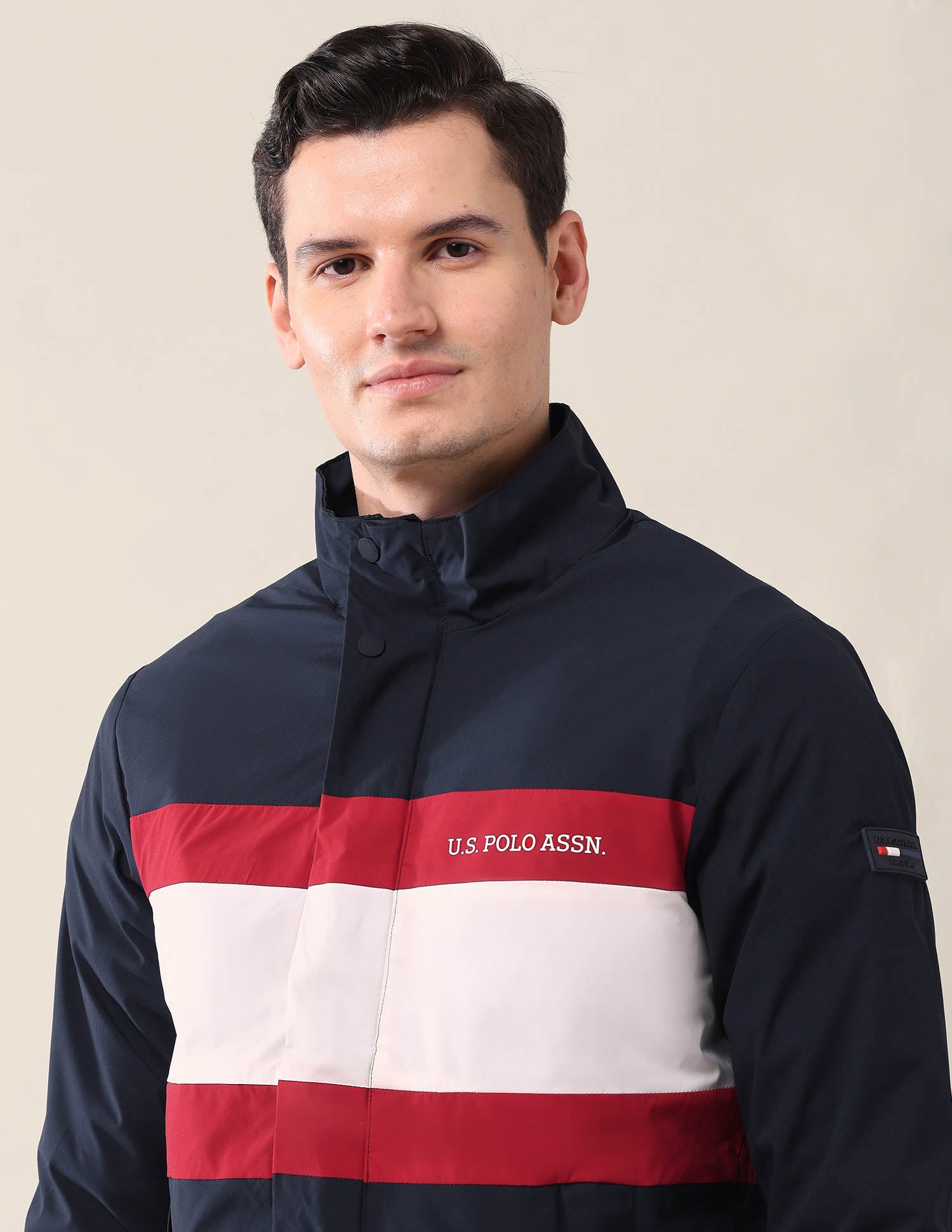Colourblocked Regular Fit Jacket Navy - U.S. POLO ASSN. | Large