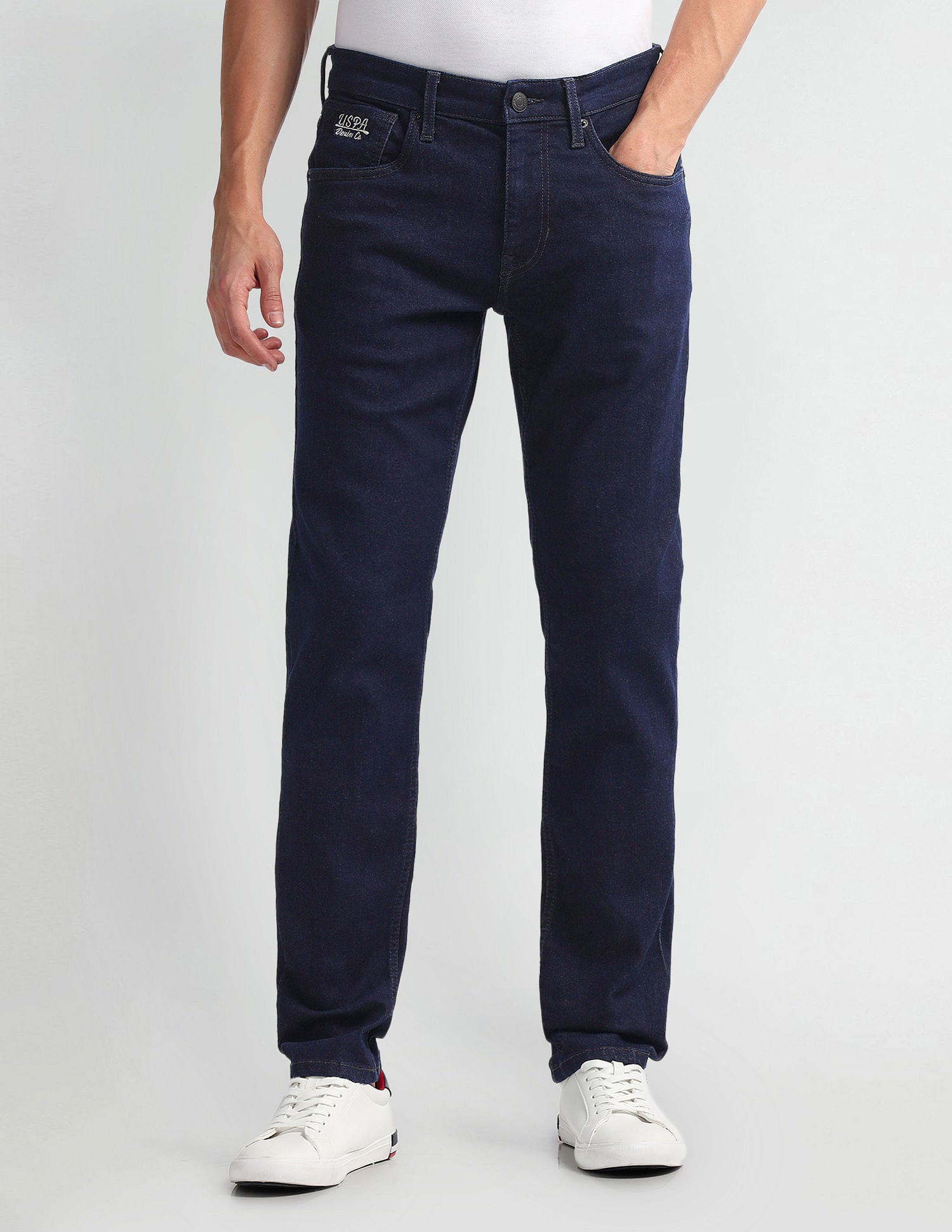 Brandon Slim Tapered Fit Blue Jeans Dark Blue - U.S. Polo Assn. India | Large